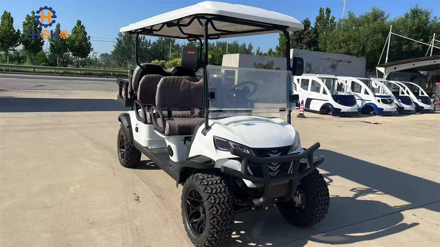 White golf cart 6 seats