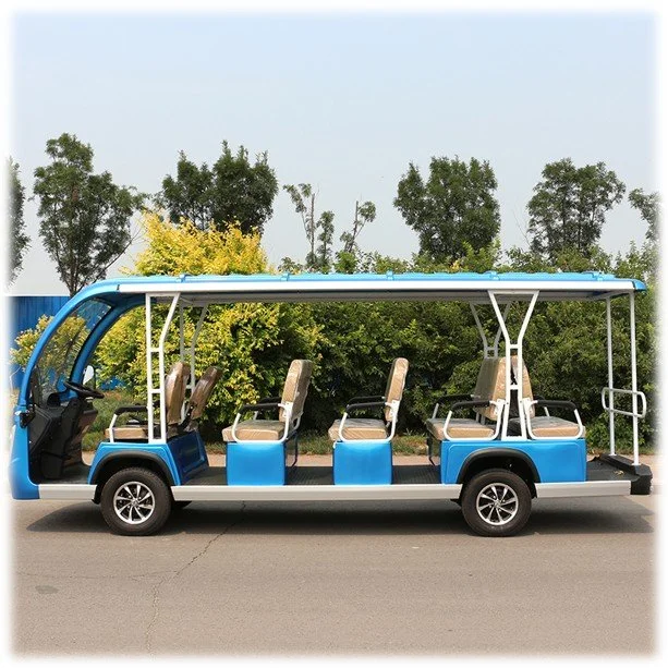 blue electric shuttle bus
