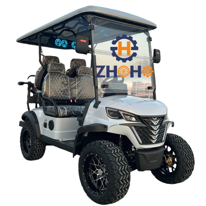 White golf cart 4 seats
