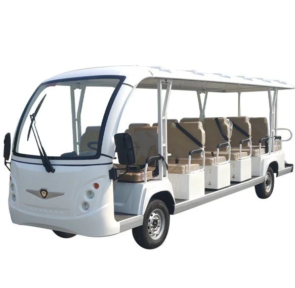 white electric shuttle bus