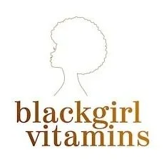 Logo with a silhouette of a girl with curly hair and the text 'black girl vitamins' underneath.