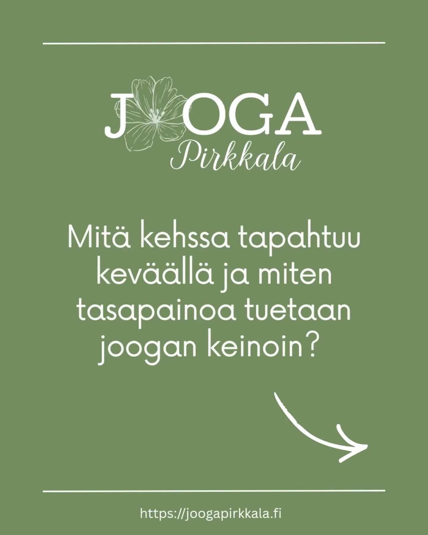 Tuntuuko keho raskaalta ja v&auml;syneelt&auml; talven j&auml;lkeen? 

Mit&auml; kehossa tapahtuu kev&auml;&auml;ll&auml; ja miten tasapainoa tuetaan joogan keinoin? 

Kev&auml;&auml;ll&auml; maksan ja sappirakon meridiaanit aktivoituvat. Jos energia