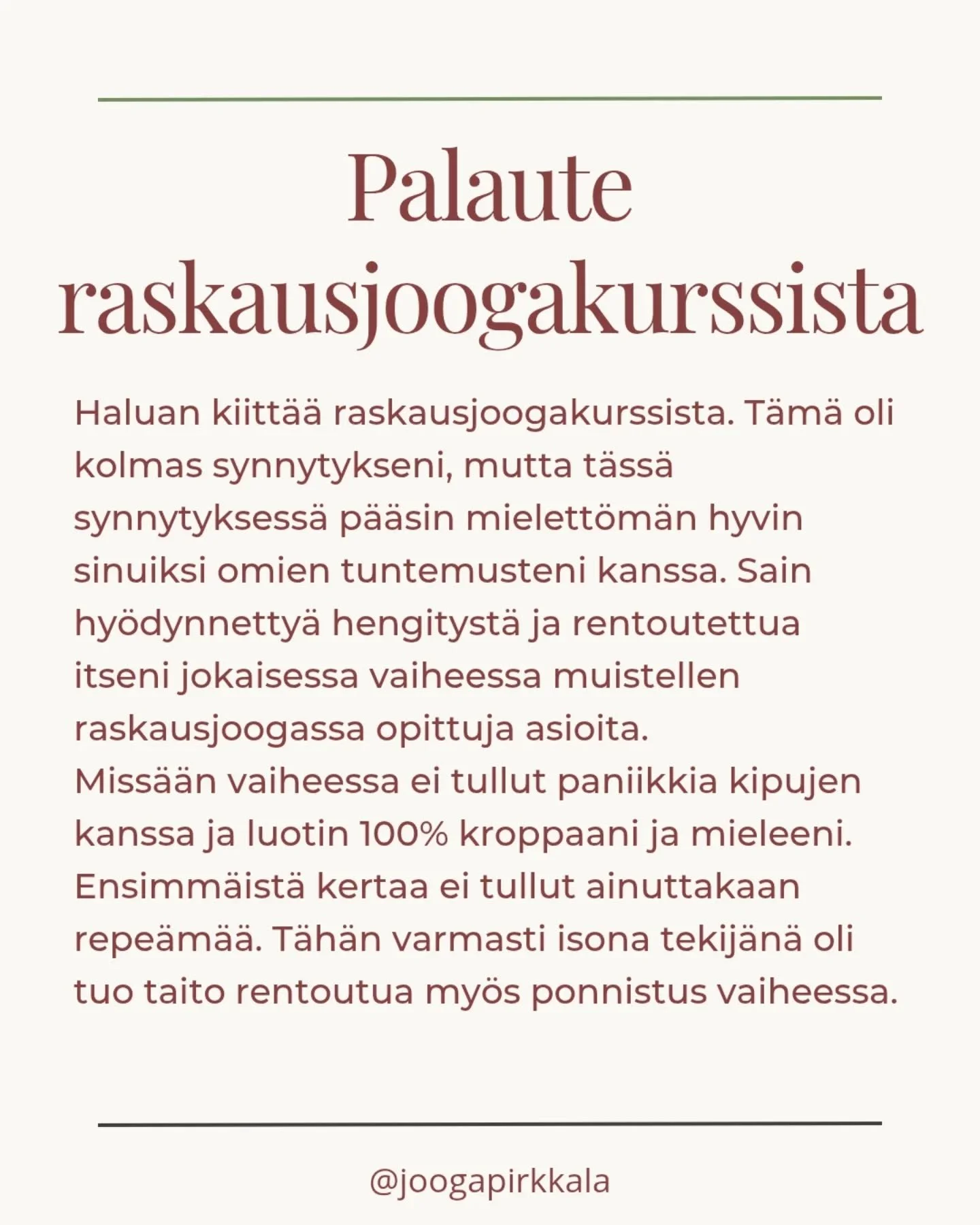 Jos yksikin synnytt&auml;j&auml; voi kokea rauhaa, turvaa ja luottamusta kehoonsa ja mieleens&auml; odotusaikana ja synnytyksess&auml;, t&auml;m&auml; on sen arvoista 🥹🤍