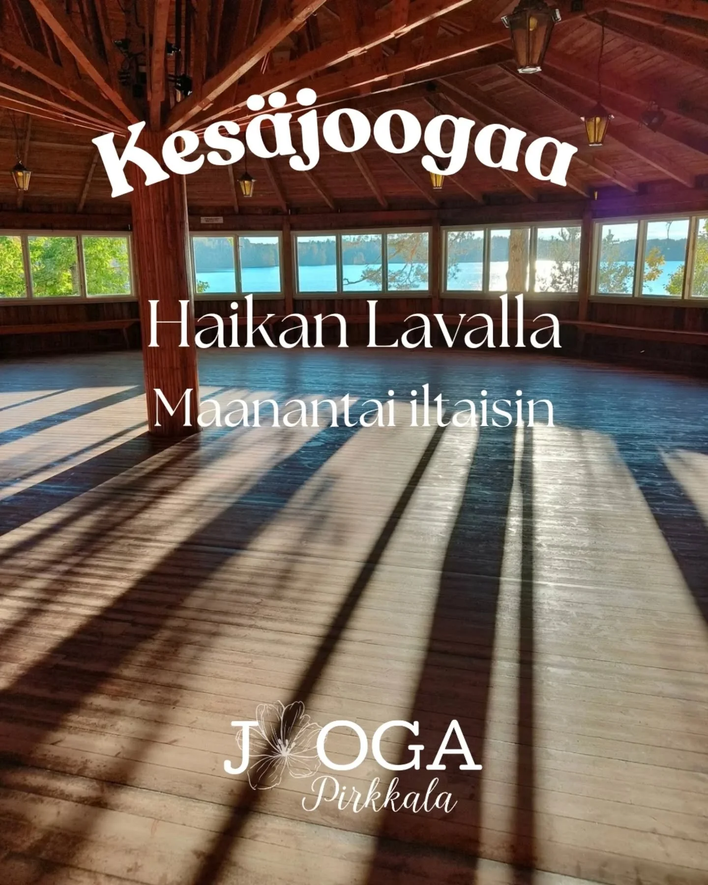 ☀️ KES&Auml;JOOGAT PIRKKALASSA ☀️

T&auml;n&auml; kes&auml;n&auml; joogataan rennosti jo kolmatta kes&auml;&auml;, upeissa maisemissa! 😍

☀️ Maanantai-iltaisin Haikan lava
Flow &amp; Yin -joogaa j&auml;rvimaisemissa

☀️ Perjantaiaamuisin Kahvila See