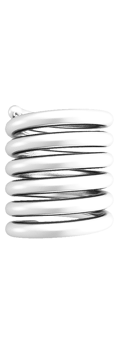 Close-up of a white coiled compact fluorescent light bulb against a black background.