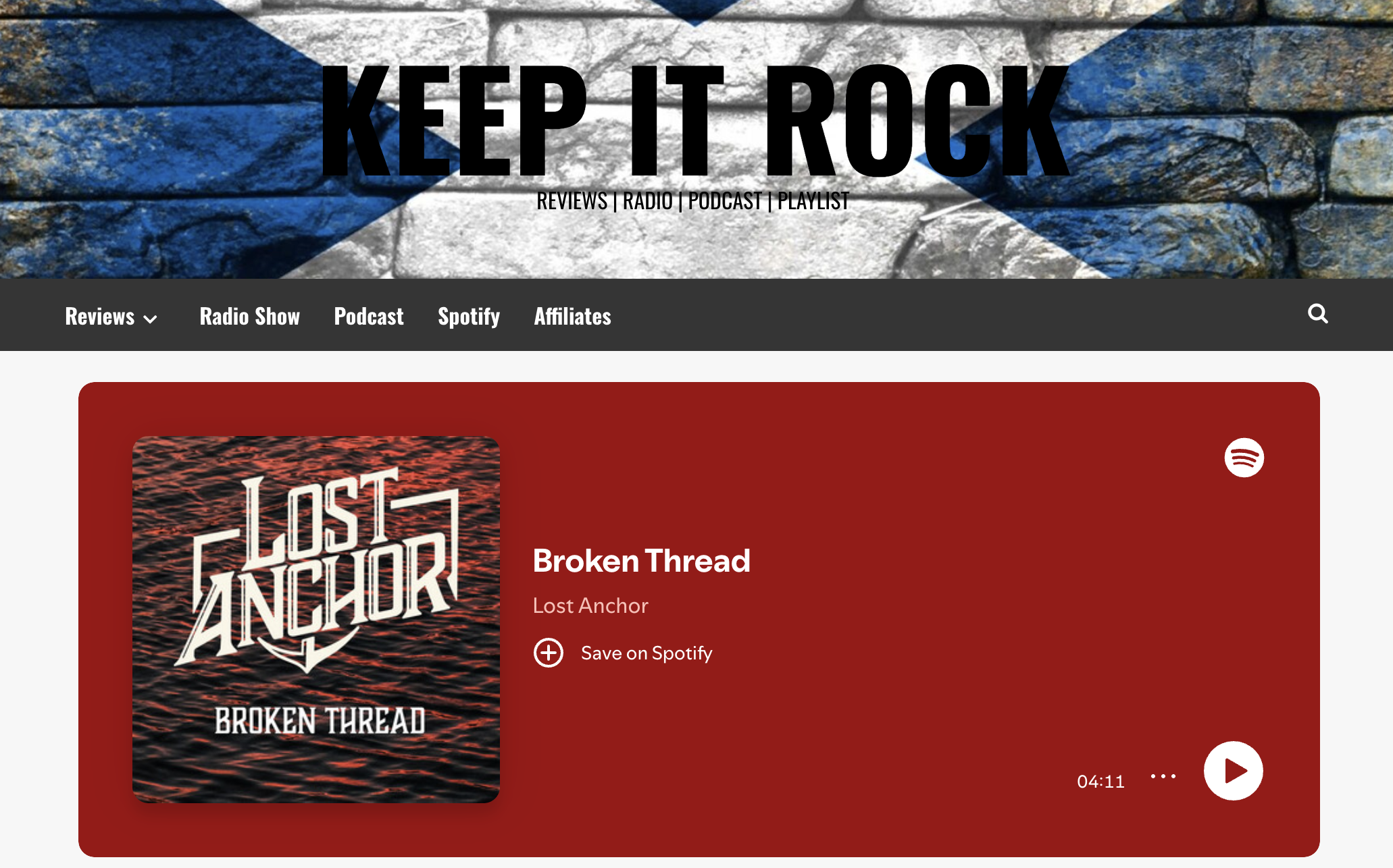 Keep it Rock -               Broken Thread Review