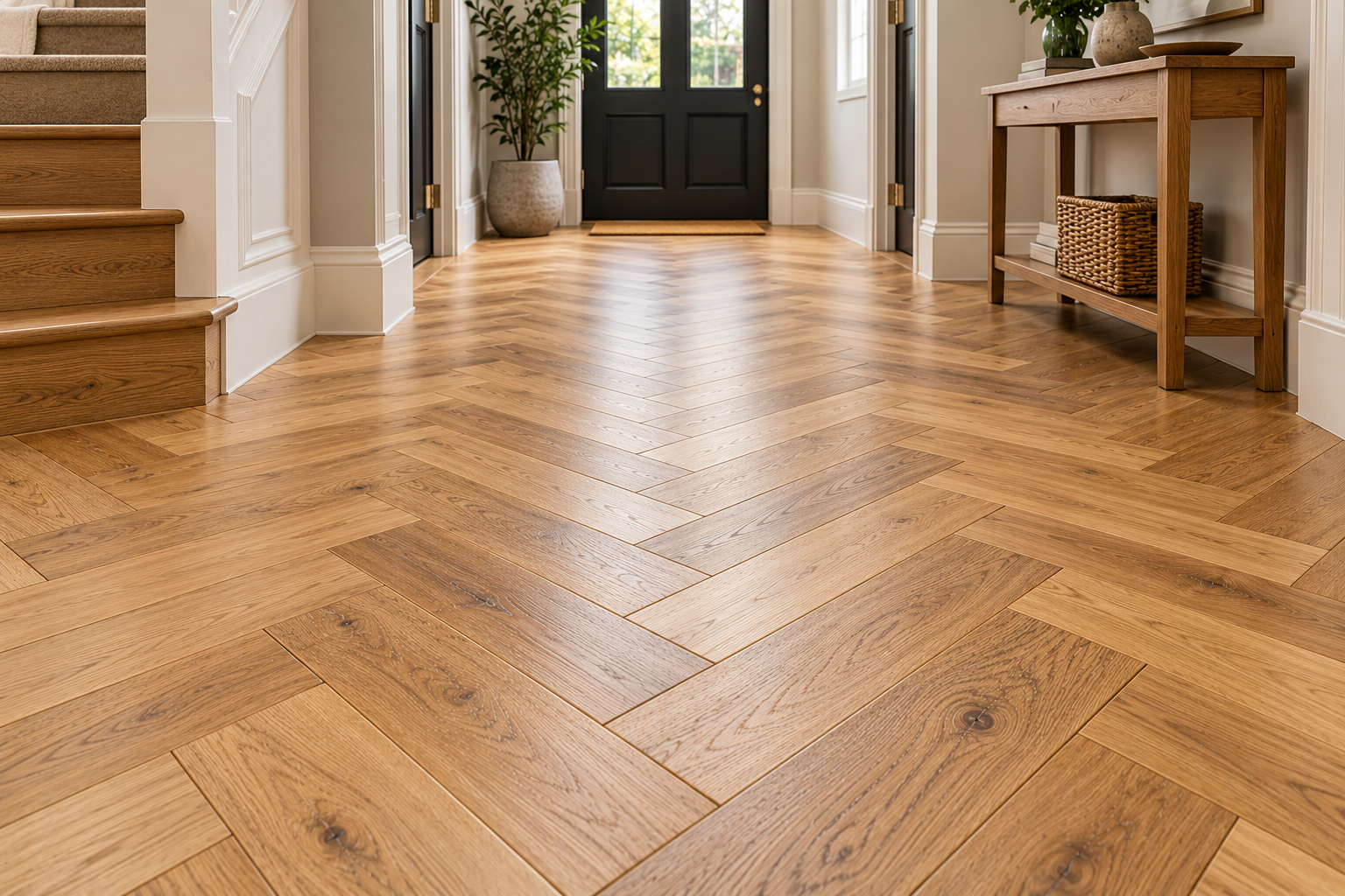 Elegant Oak Herringbone Entryway.png