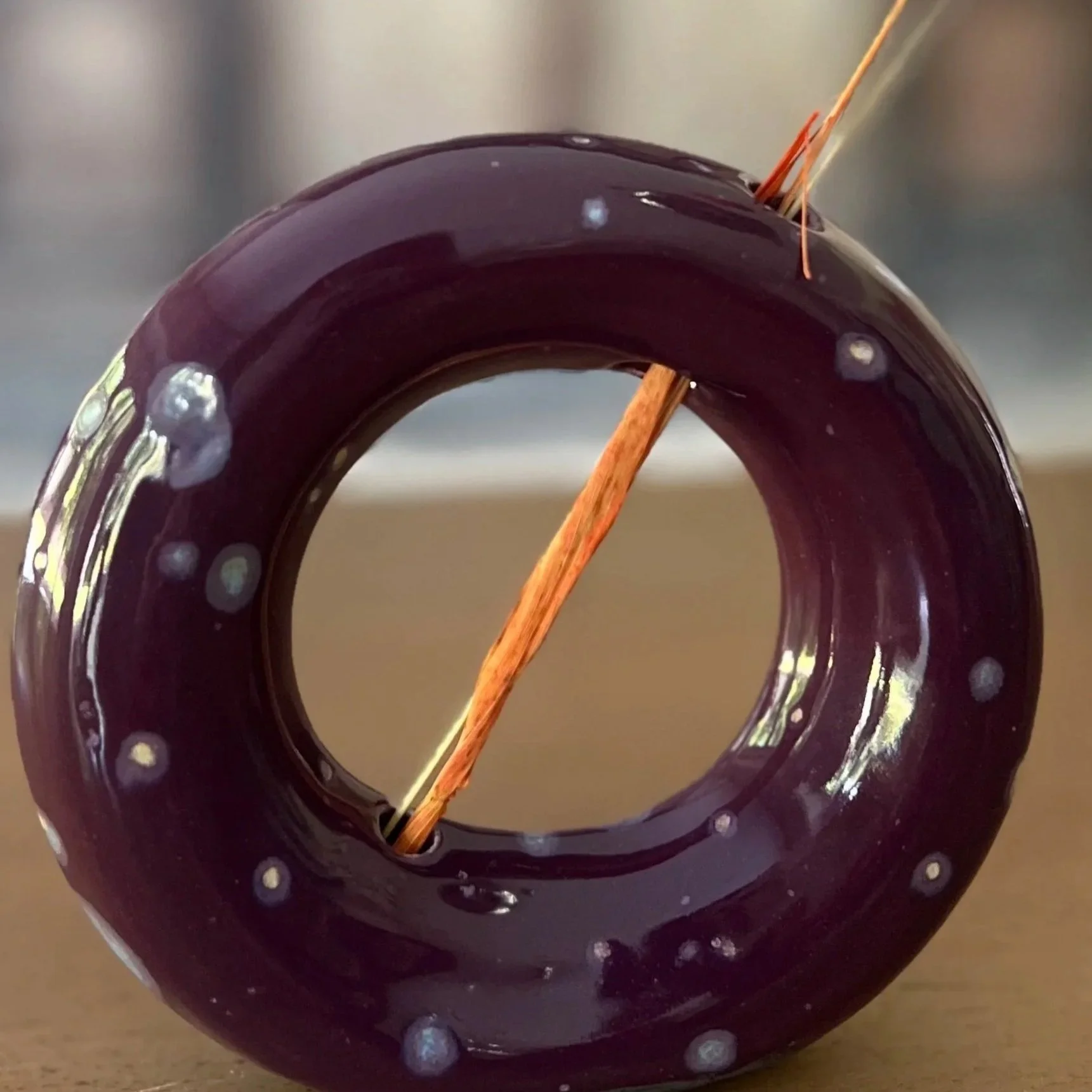 Deep Aubergine Donut Vase