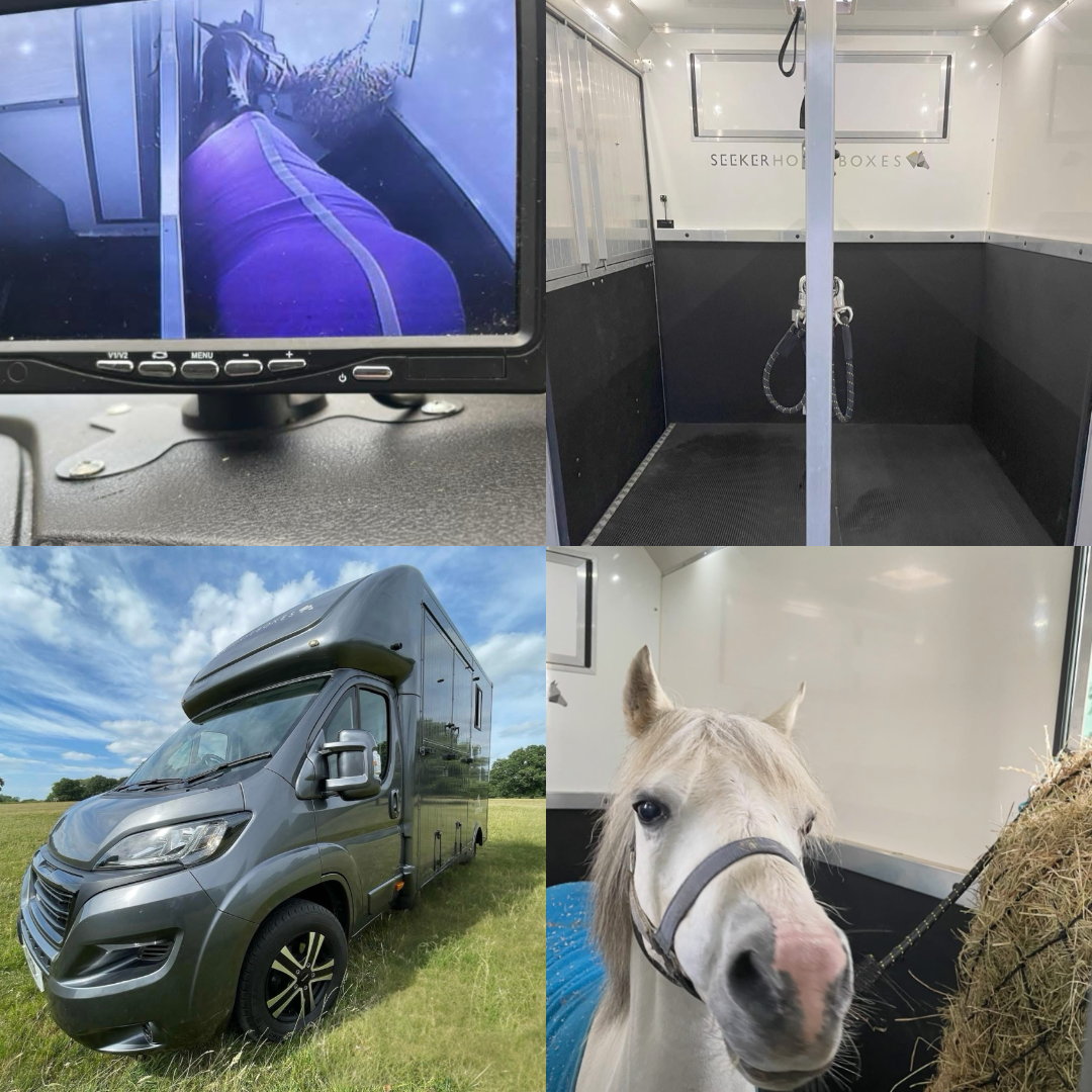 Four images: showing tally-ho horse transport services