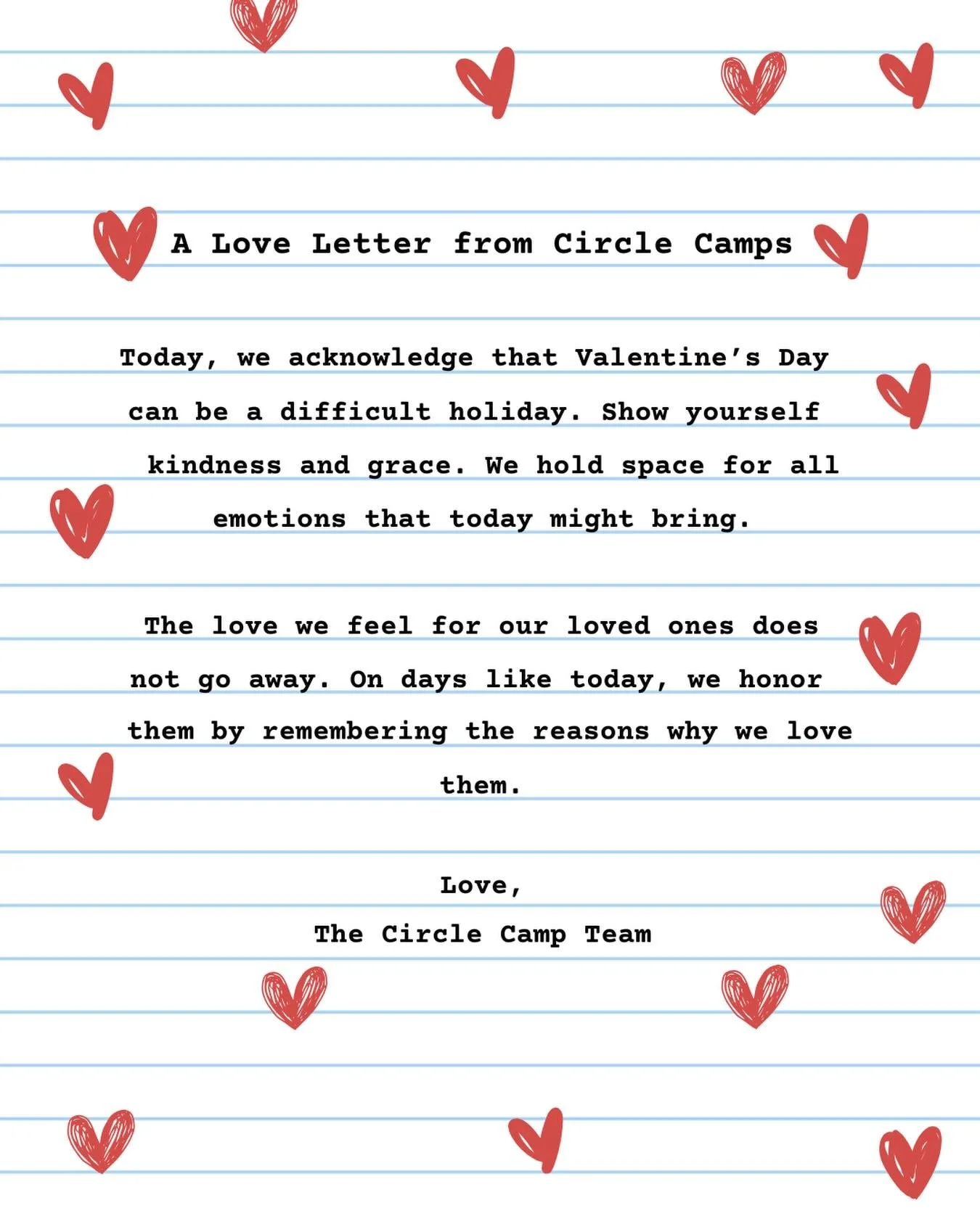 A love letter from the Circle Camps Team to you❤️💐💌