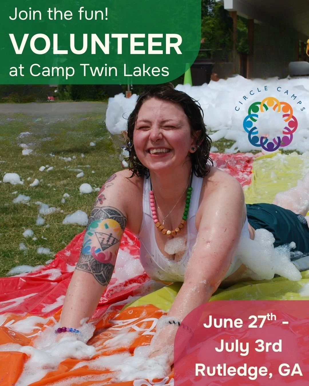 We are in need of volunteers for our @camptwinlakes location this summer! (transportation provided from ATL).

At Circle Camps, our volunteers make camp the special place that it is. Bunk Counselors sit with campers through hard moments, make friends