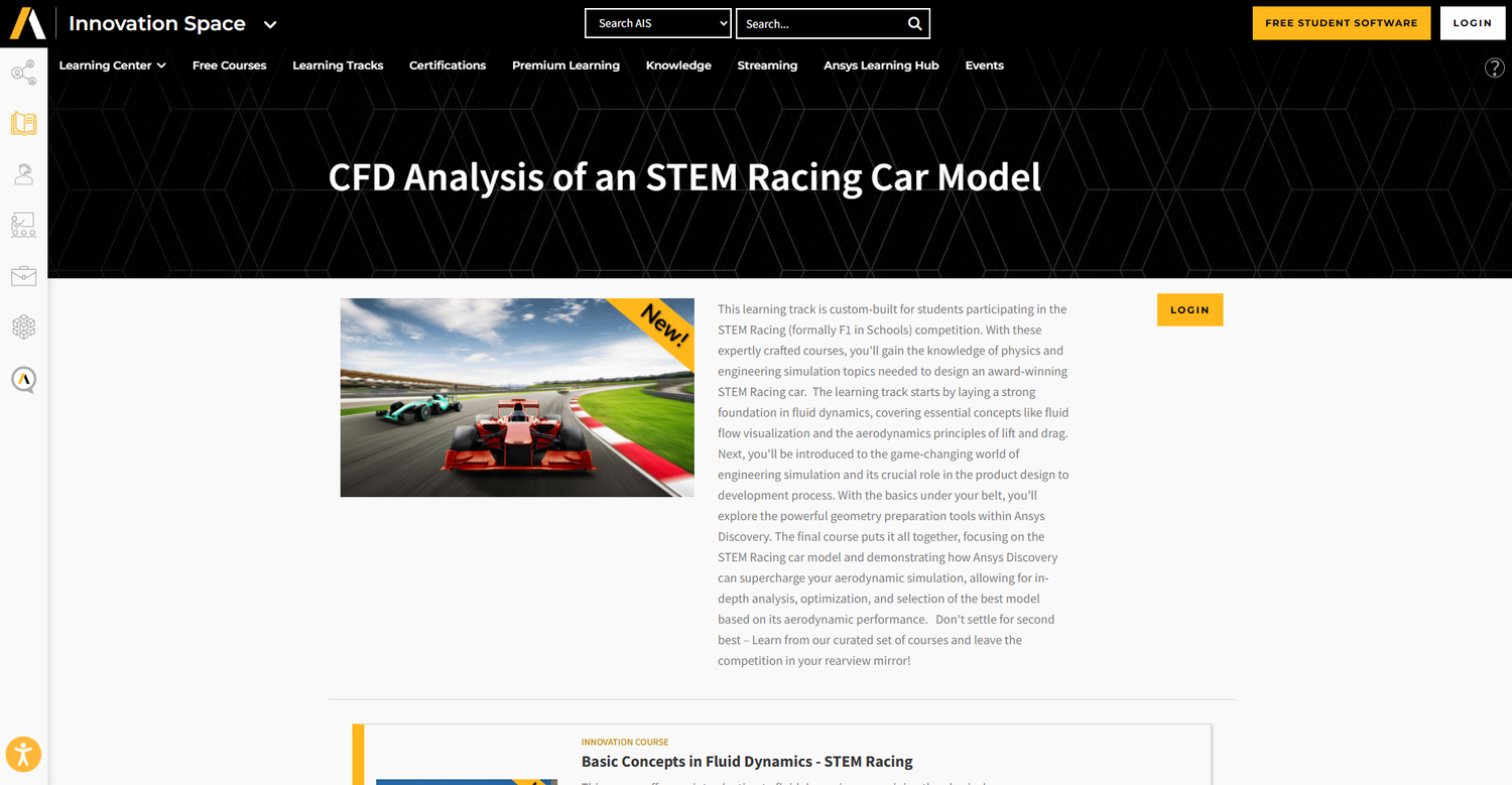 Ansys | Explore CFD Tools — Get Started Today — STEM Racing Global