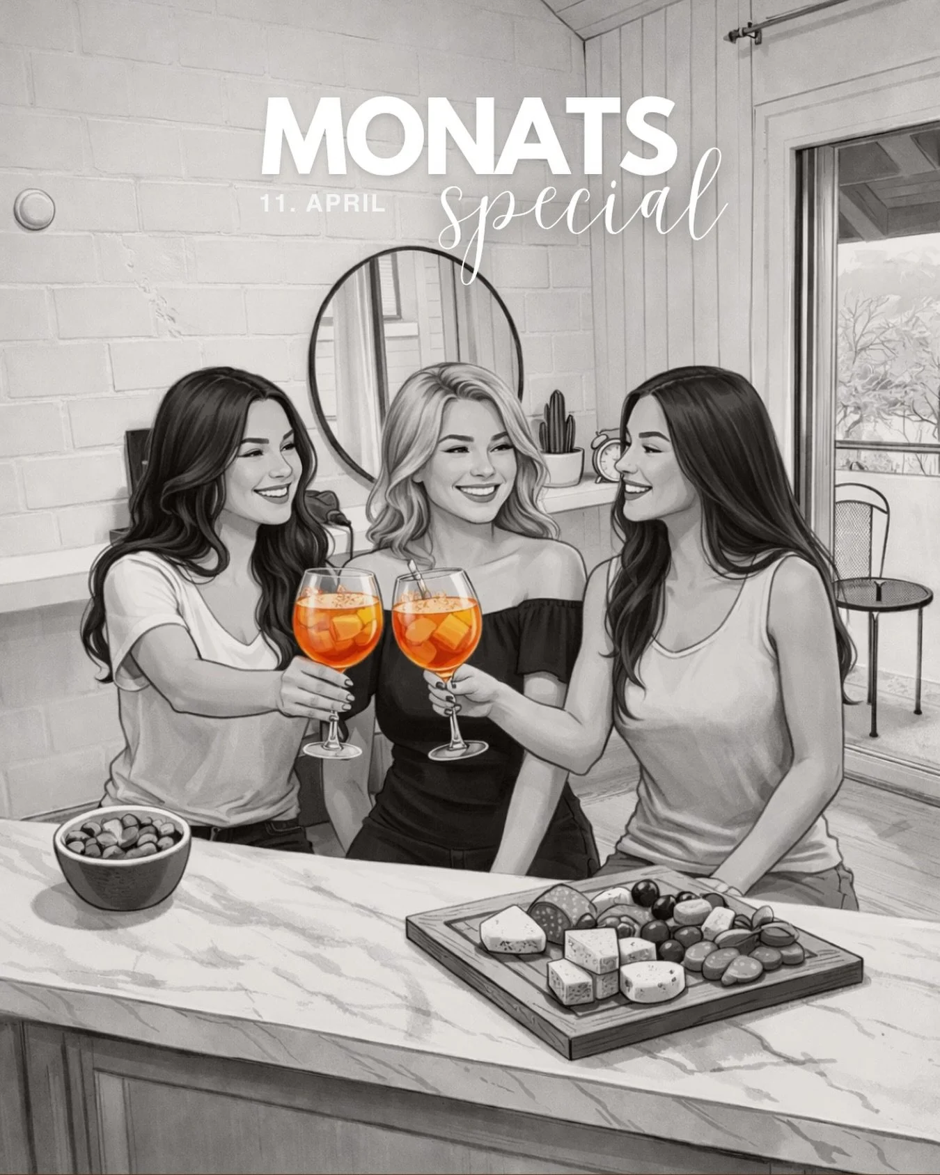 ✨ Monatsspezial im April ✨

Am Samstag, 11.04. um 19:00 findet dieses Special zum ersten Mal statt! 💫
Komm mit 3&ndash;5 Freundinnen und g&ouml;nnt euch einen unvergesslichen M&auml;delsabend im Glowhair by Alisha. 🥂

Was euch erwartet:
🍹 Snacks &