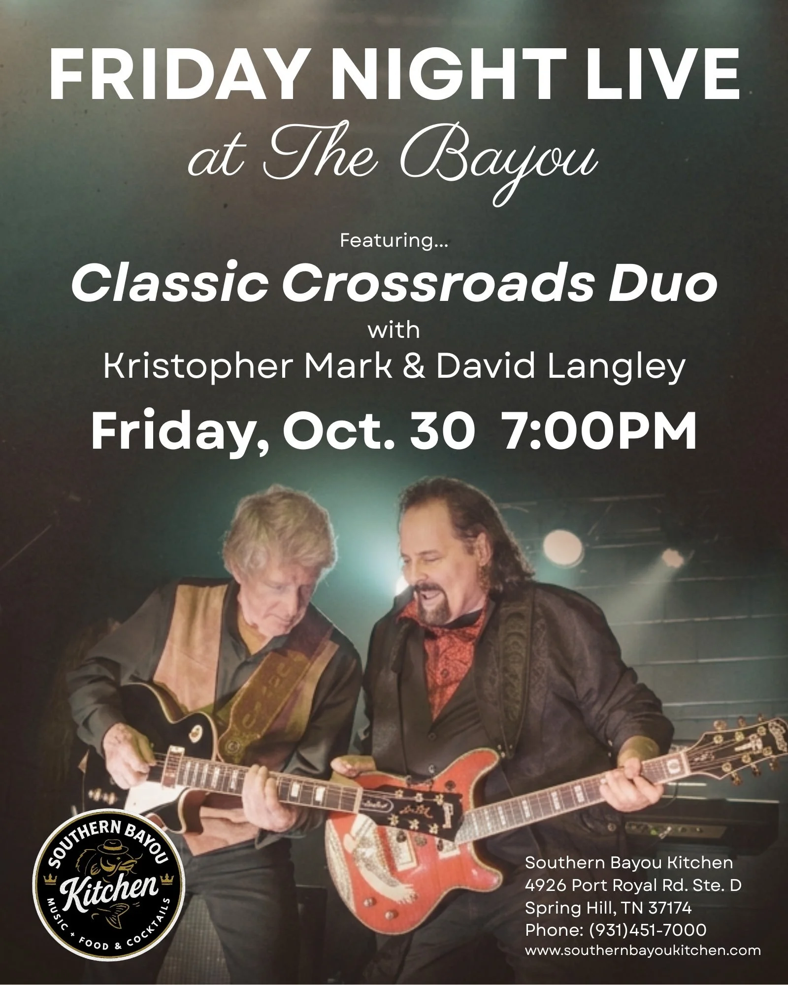 Friday Night Live at The Bayou - October 30, 2026
