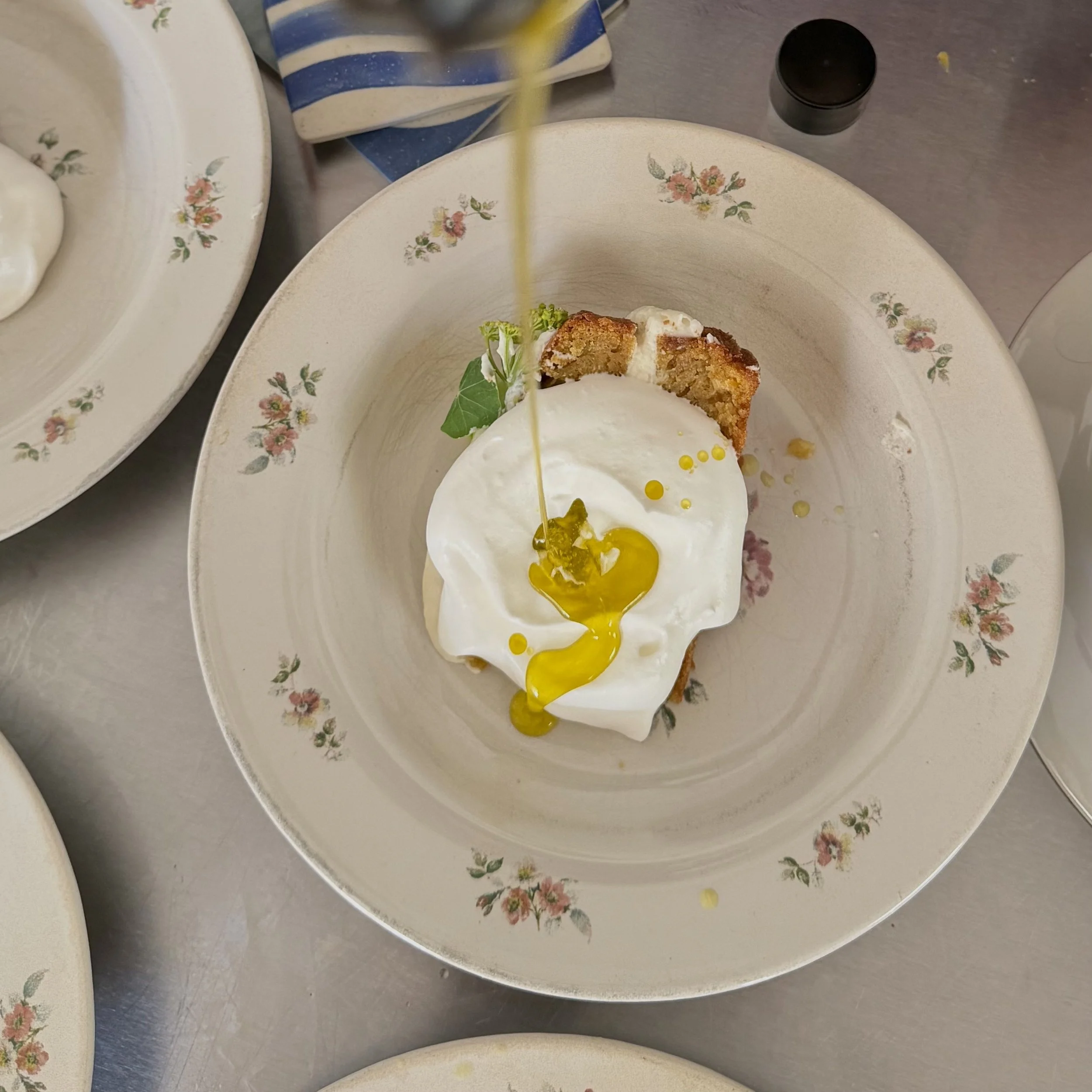 carrot olive oil cake with olive oil drizzle