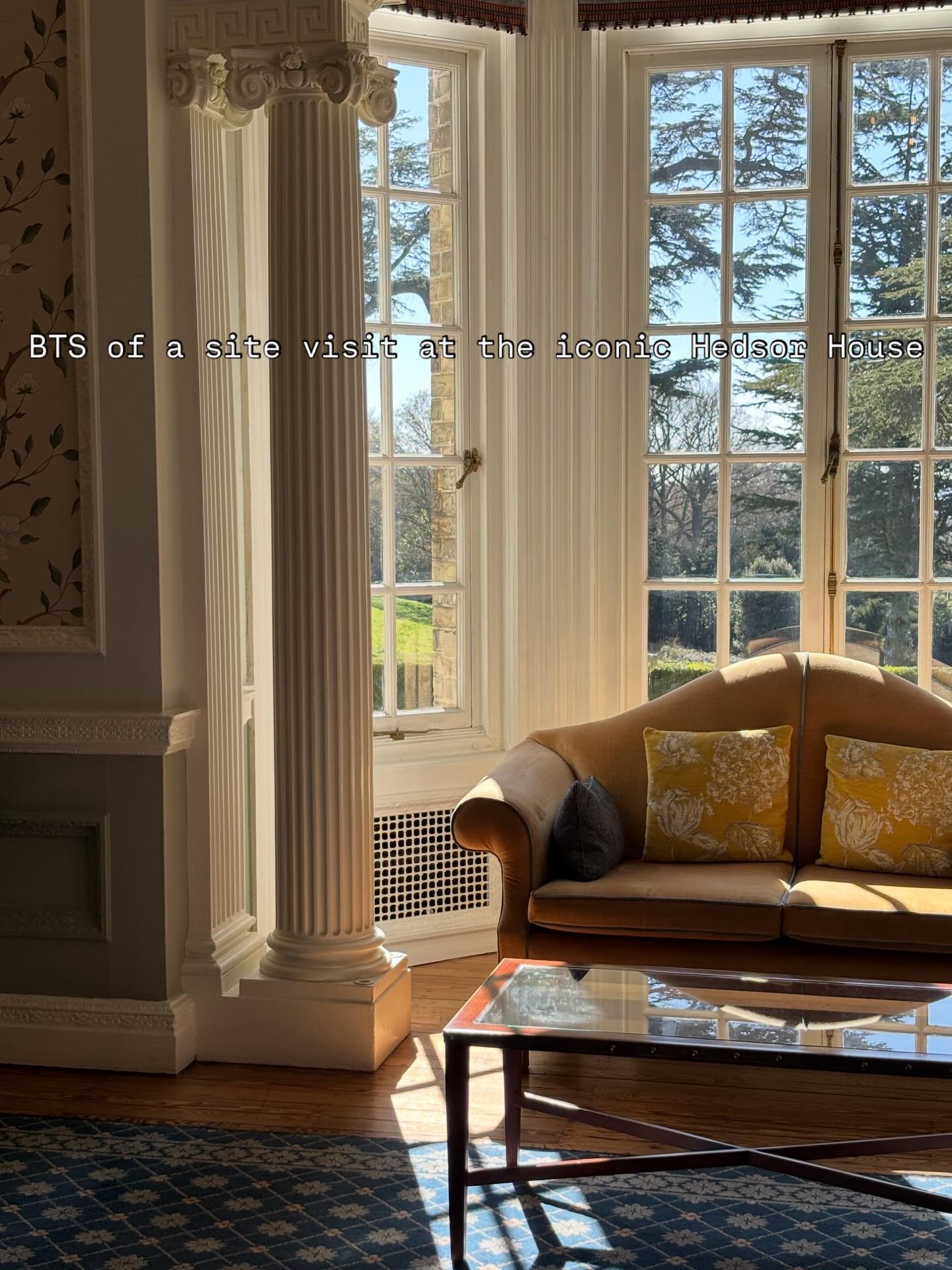 bts of a site visit for a wedding at the historic &amp; iconic hedsor house in buckinghamshire! the gorgeous italianate mansion with its classical interiors are a florist&rsquo;s dream - drop us an enquiry now if you&rsquo;ve booked your wedding here