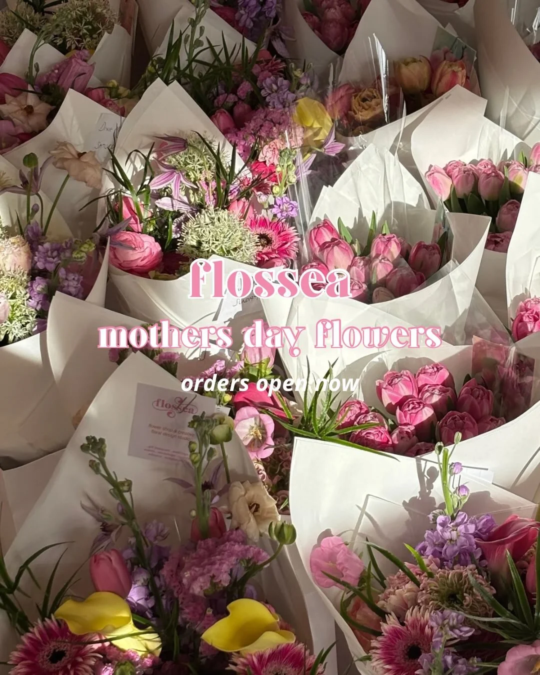 its almost time for my favourite weekend on the floral calendar - mothers day falls on march 15th now and our orders are open now to treat someone special with a flossea bouquet 🫶 whether you want to send gratitude to a wonderful mother figure or le