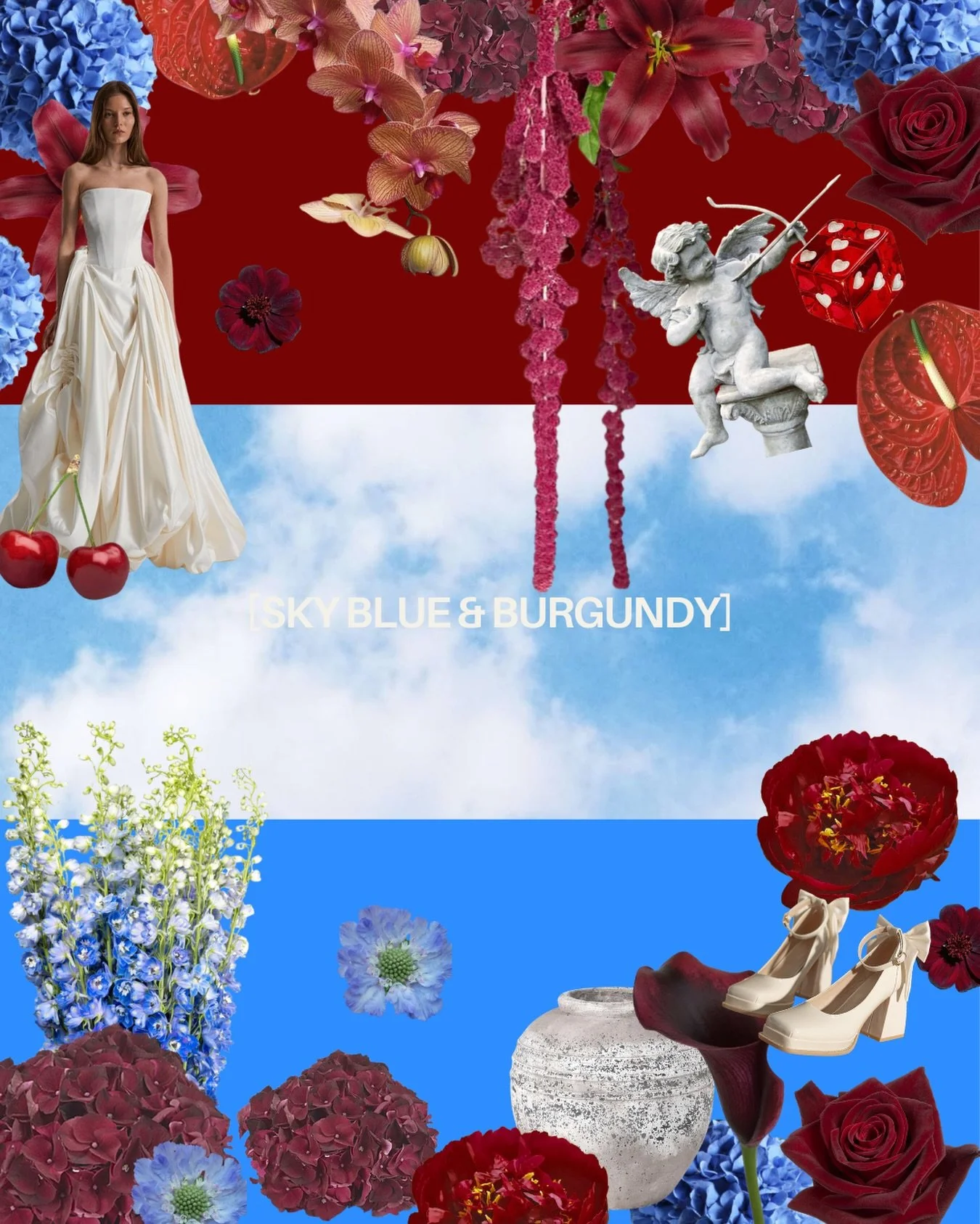 FLORAL AESTHETIC FRIDAY #1: SKY BLUE &amp; BURGUNDY

a new lil series of floral aesthetics that i adore which are fearlessly creative, playful and stand out from the crowd. if you&rsquo;re into this vibe too, lets chat about ur wedding flowers now x 