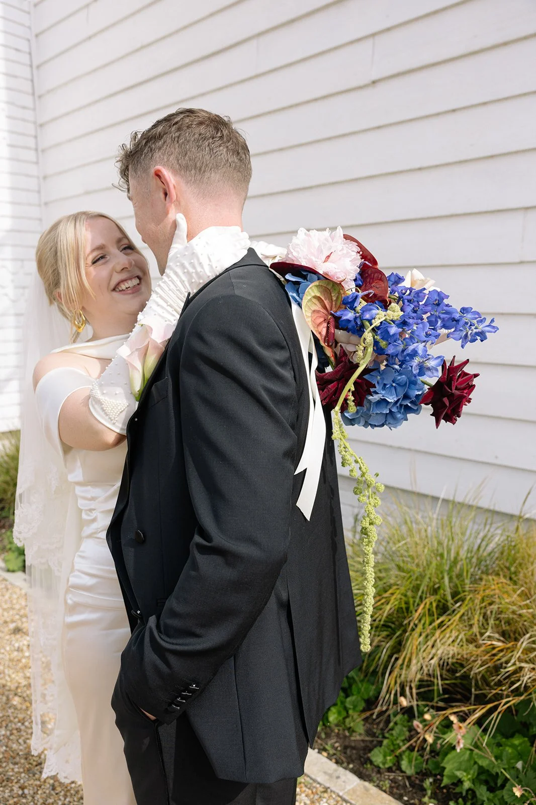 Modern bridal bouquet at LIMEKILN Sussex