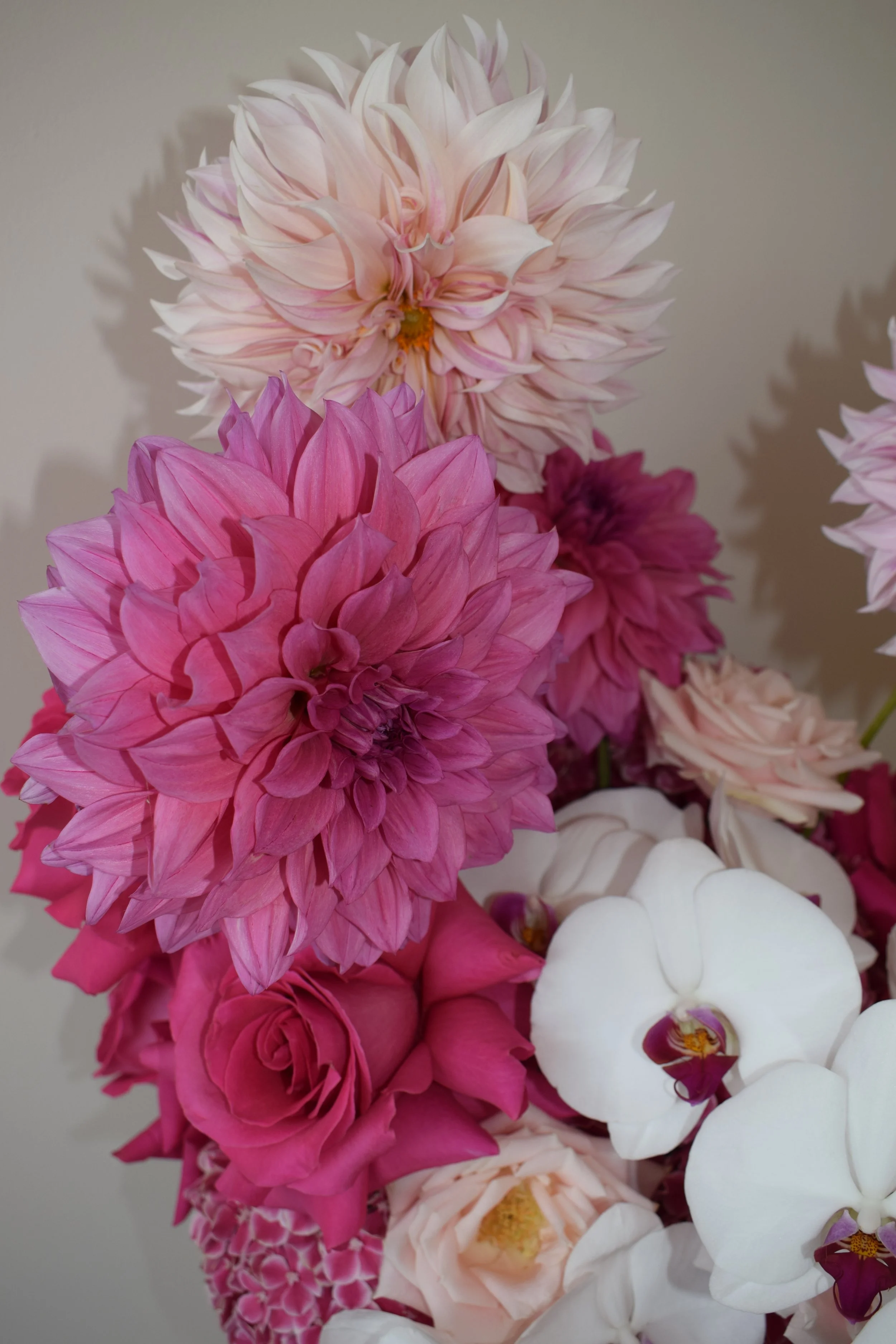 Modern pink wedding flowers