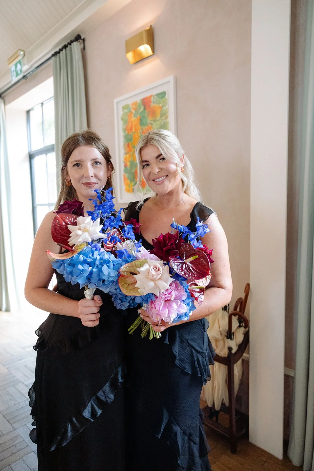 Modern bridesmaids bouquets at LIMEKILN Sussex
