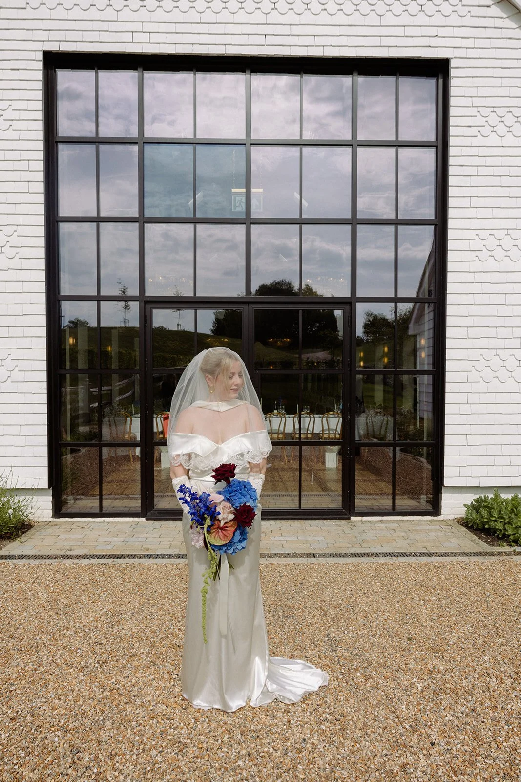 Modern bridal bouquet at LIMEKILN Sussex