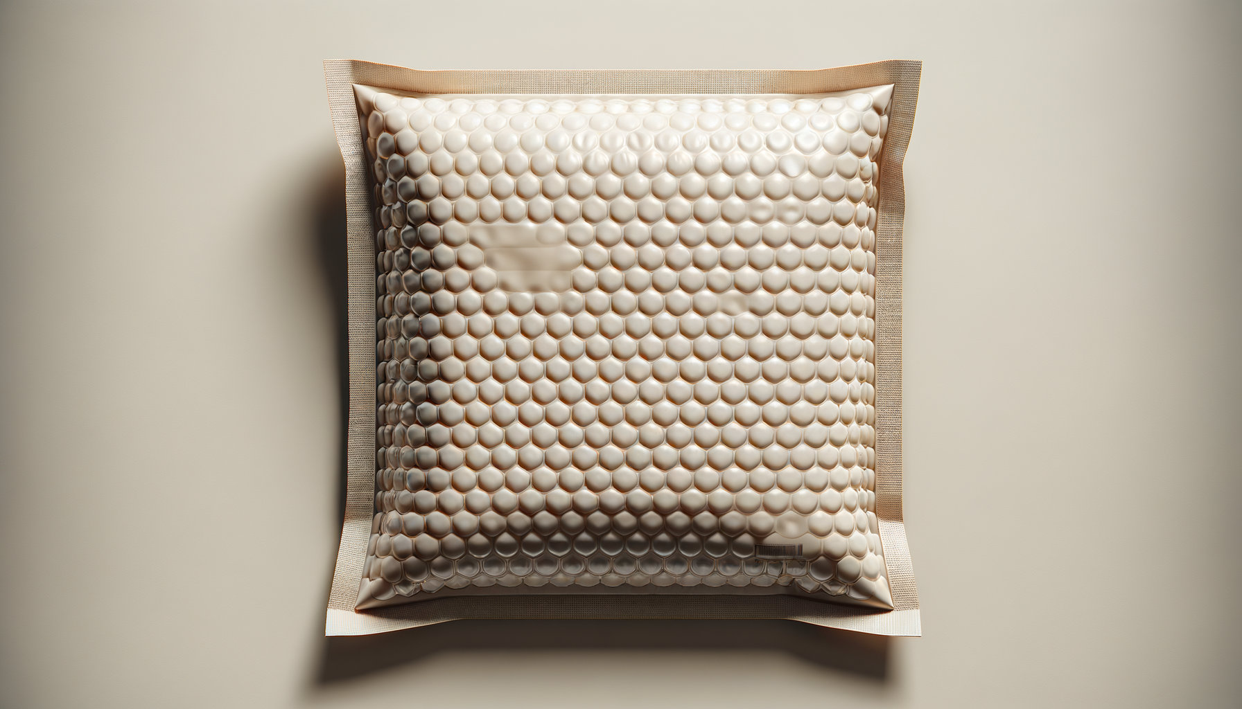 A package, with a partially visible label, on a neutral background.