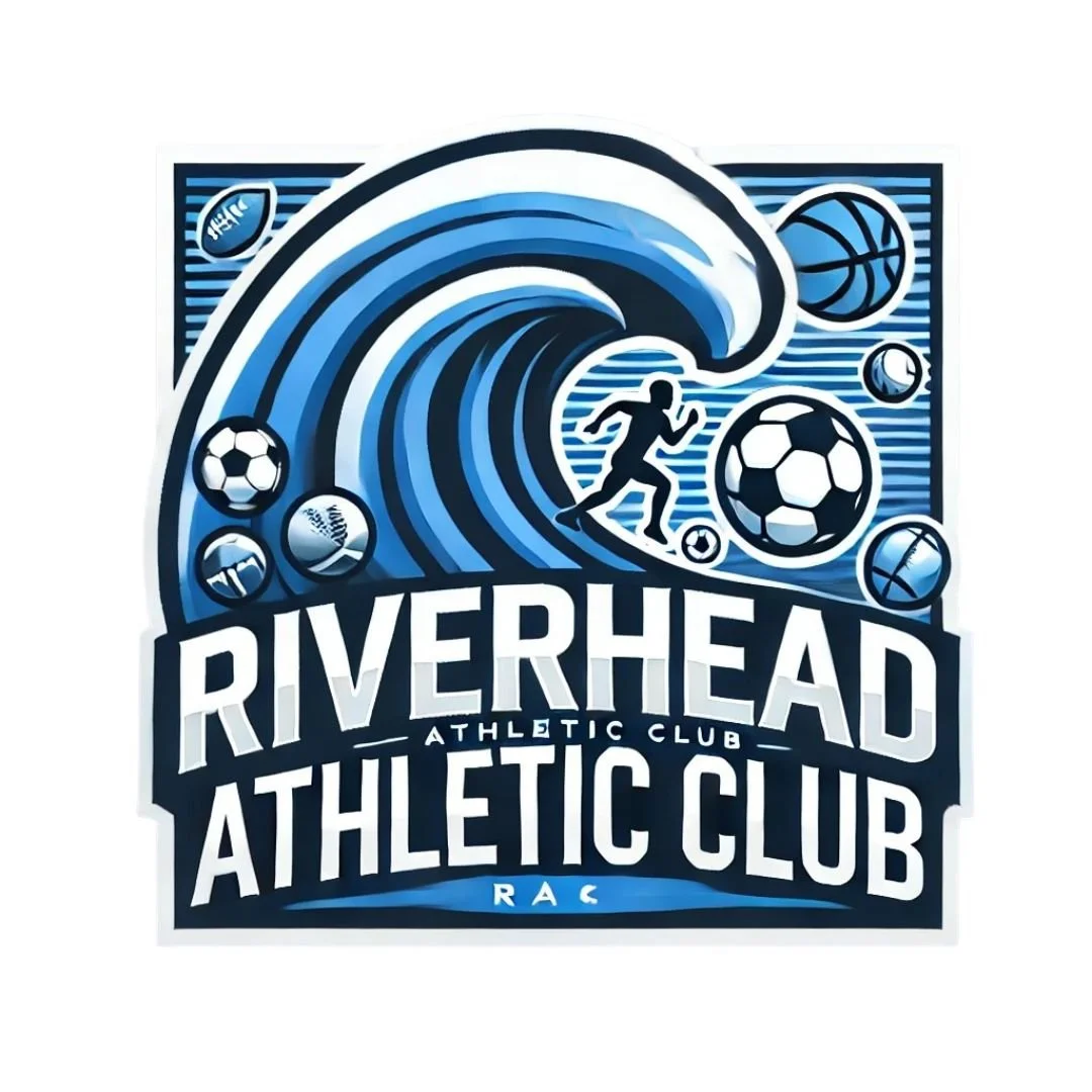 The Riverhead Blue Wave circular logo with a stylized letter 'R' in the center, featuring black, white, blue, and green elements.
