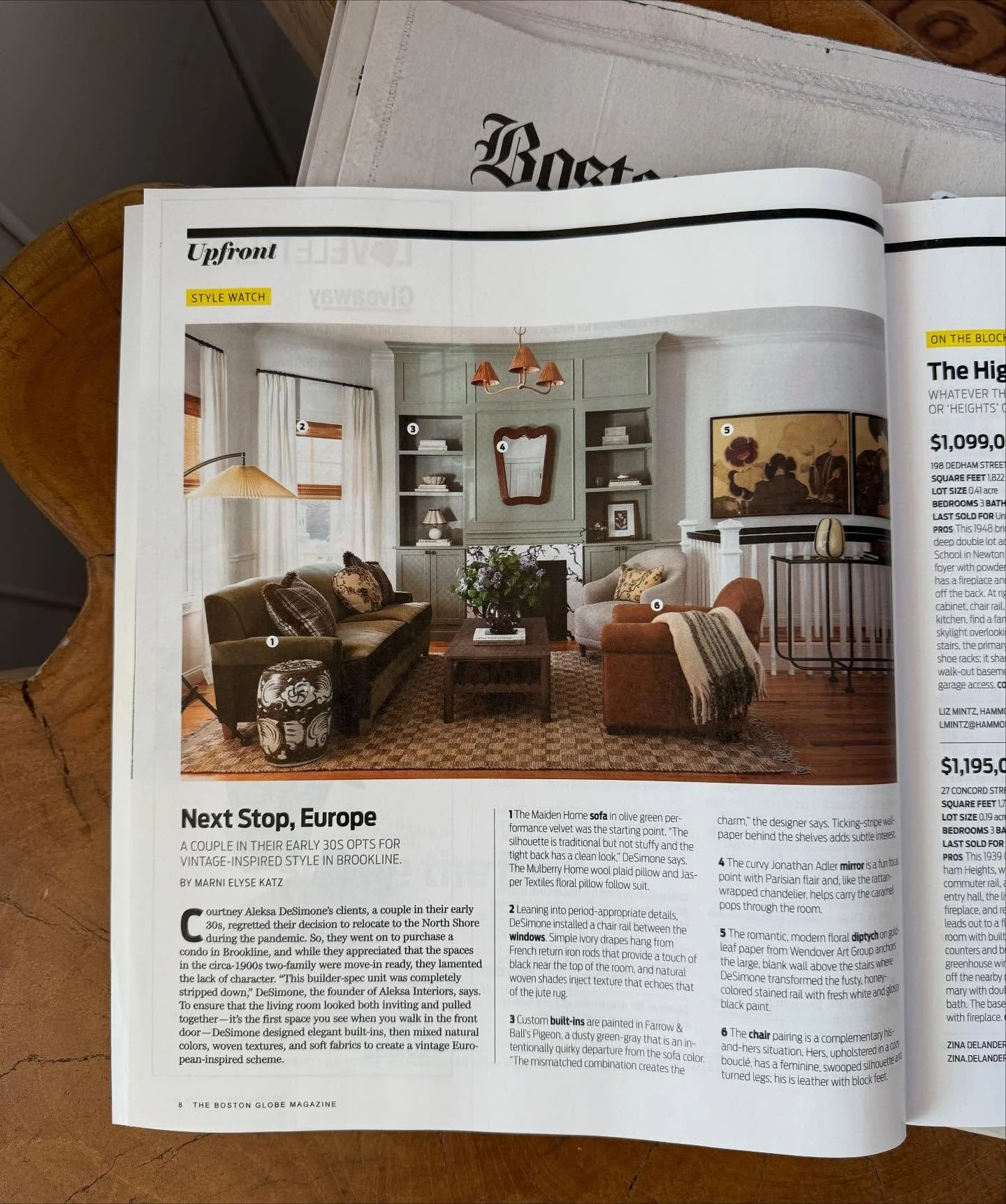 Love having this space highlighted in today’s @bostonglobemag! Kudos to these clients for wanting to bring some charm back into this builder spec renovation (peep the before photo). They trusted the process and allowed me to do my thing, which