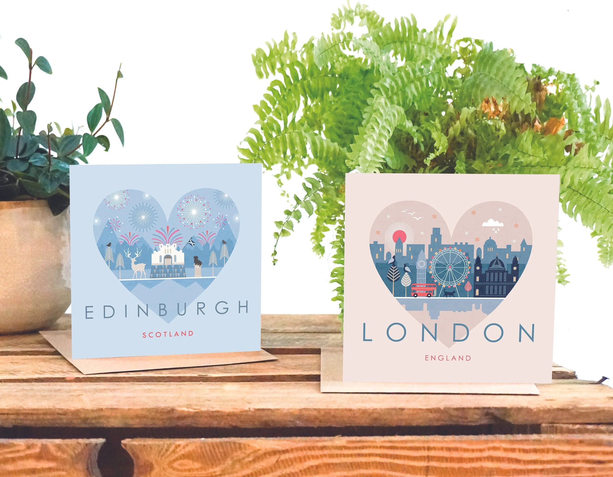 Photo of two greeting cards