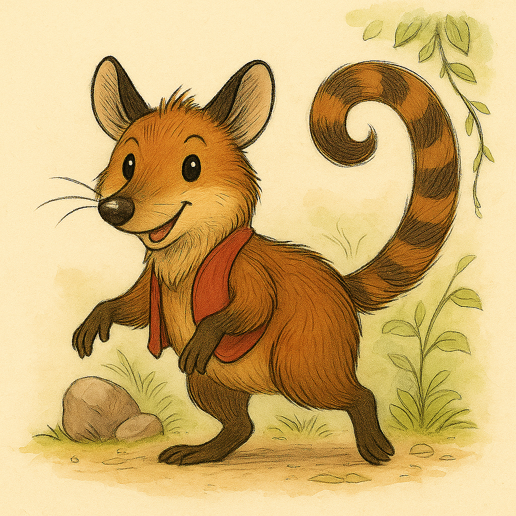 Coco the Coati
Explorer with a striped tail.
