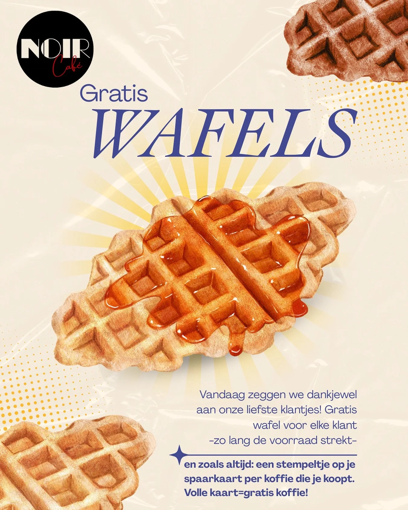 Feest voor alle zoetebekken, gratis wafel bij elke bestelling vandaag!

Hurry hurry want op = op!❣️