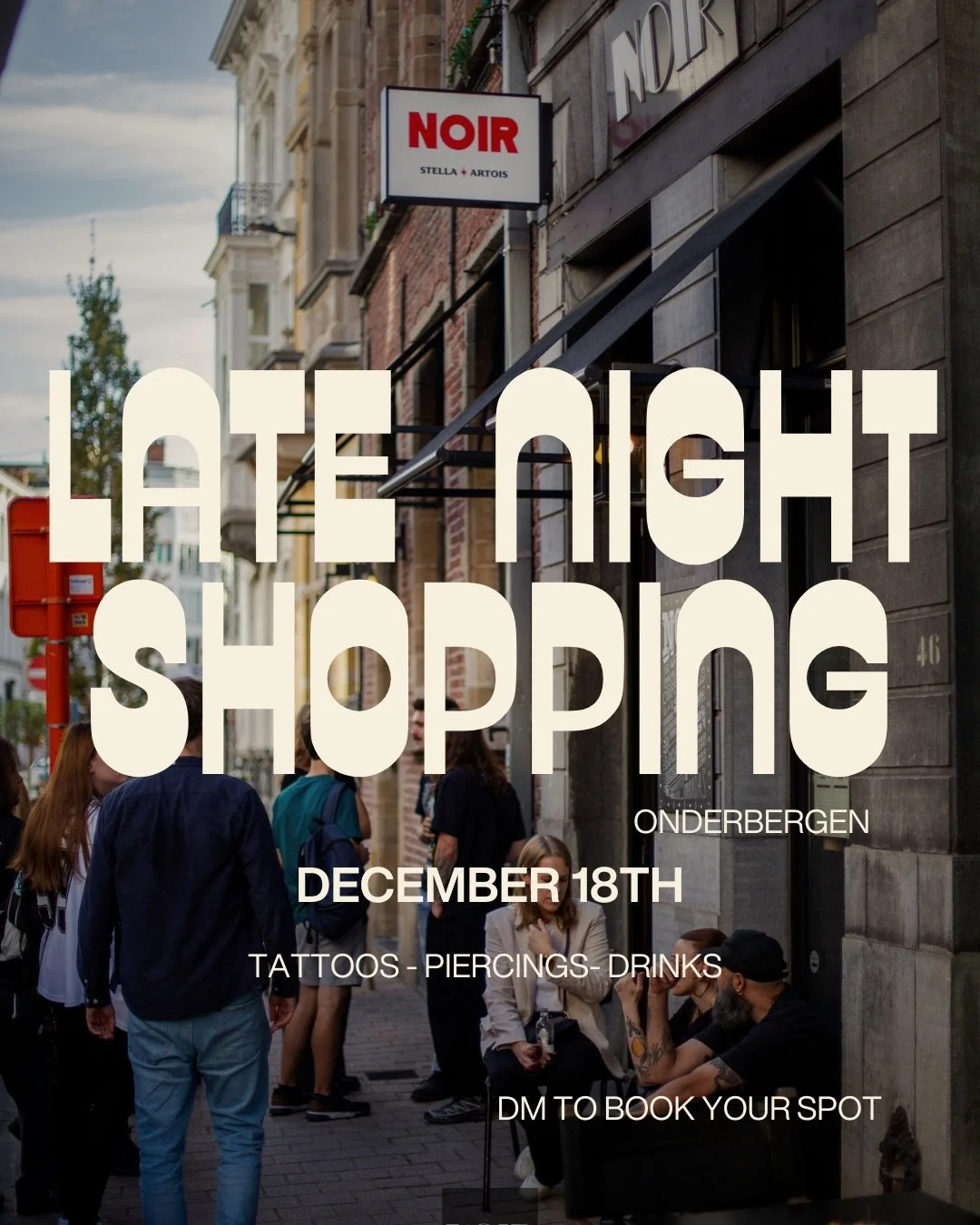 TOMORROW!🖤

Late night shopping @ Onderbergen - shop &amp; @noir.cafe.gent open until 10pm

Tag your shopping/tattoo/piercing/drinking bestie and join the fun!🖤

Come and enjoy the cozy athmosphere in our street! Shops are open until 10pm and ofcou