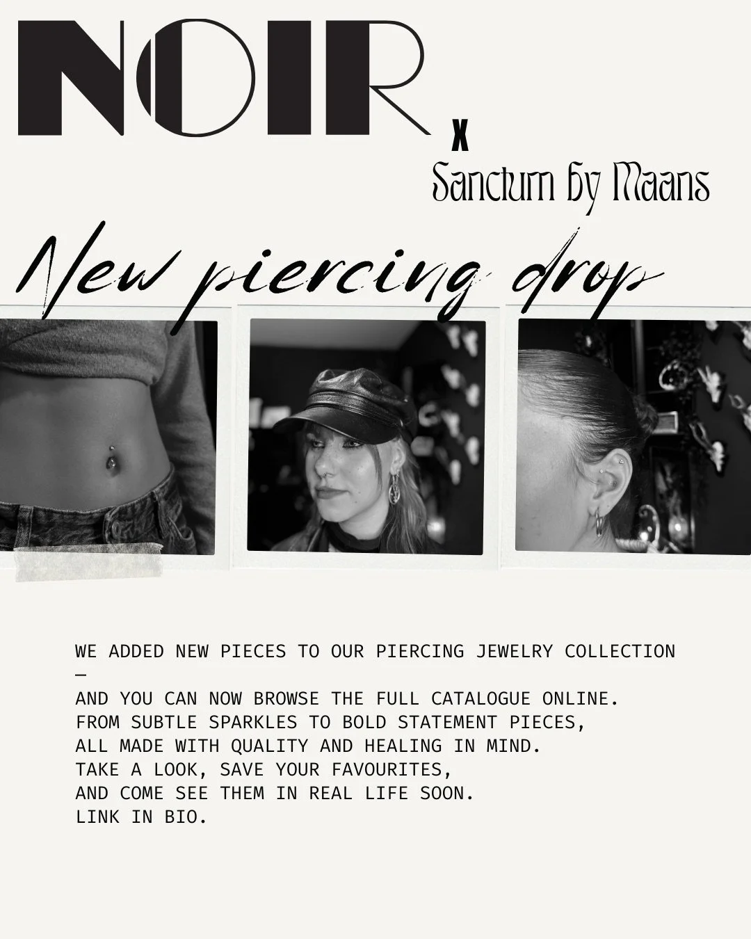 New jewelry just dropped!

If your piercings are feeling underdressed&hellip; this is your sign.

Catalogue available online (link in bio) or come get tempted in person.

Book your piercing when you&rsquo;re ready. ⚔️🖤
Link to our online booking pag