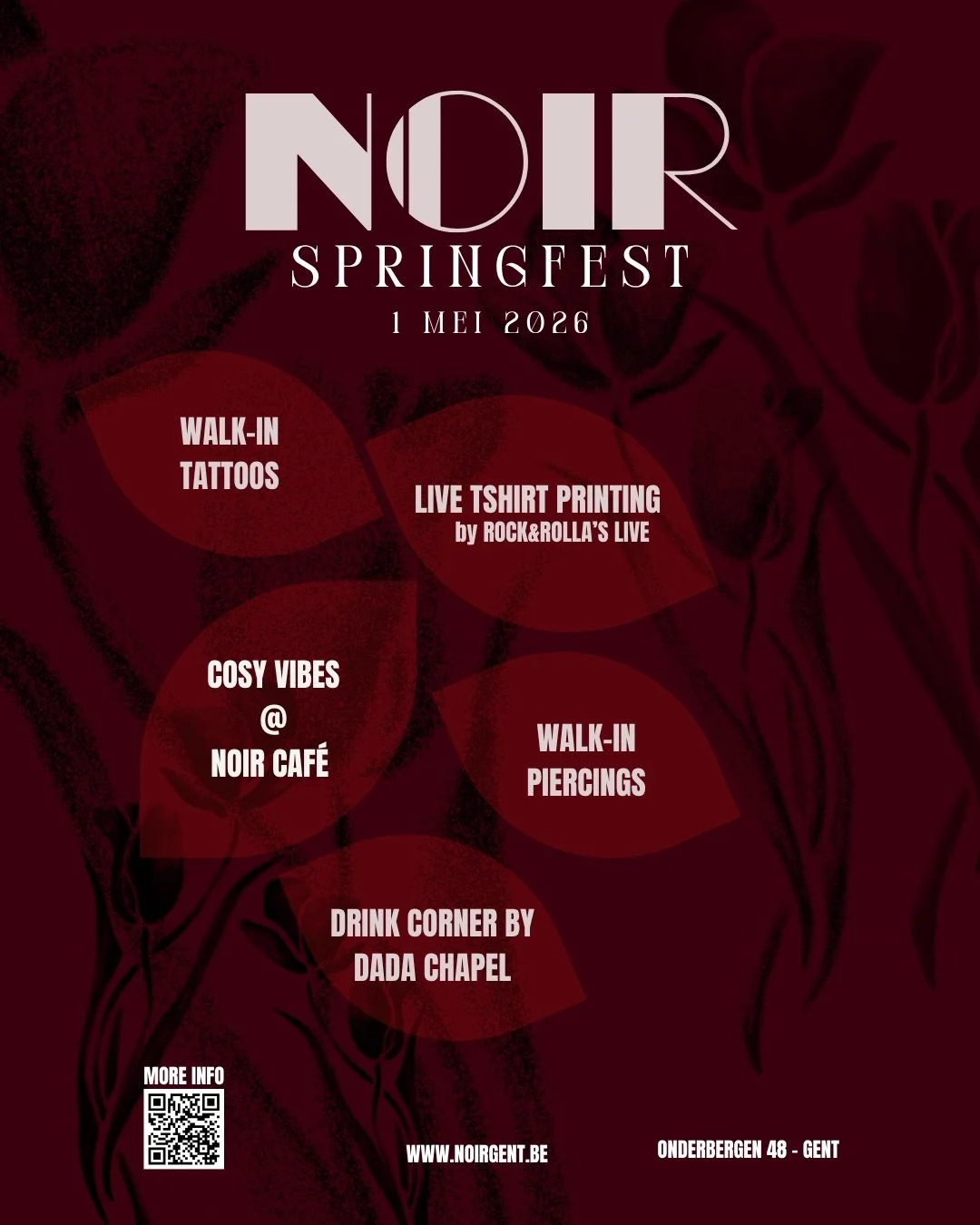 Something fun is coming up!🌞

Join us on May 1st and celebrate the start of spring with us at NOIR.🖤

We&rsquo;ll have tattoos, piercings, coffee, drinks and the kind of atmosphere you&rsquo;ll want to stay in for a while.

&mdash; Live t-shirt pri