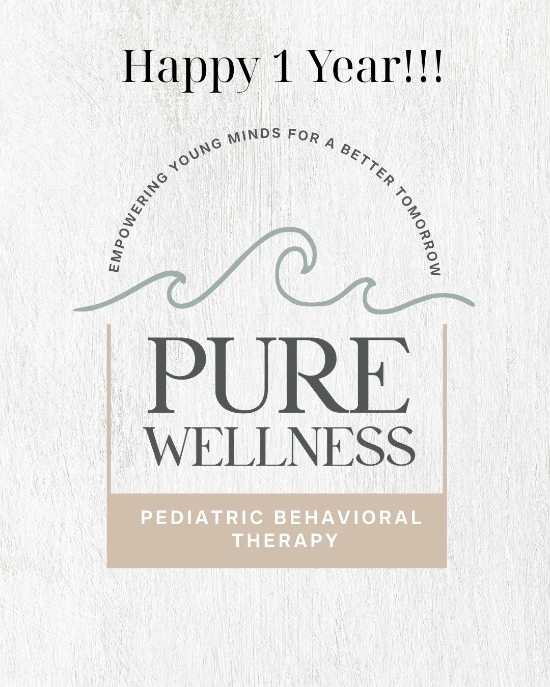 🎉 Happy 1st Birthday to Pure Wellness-Pediatric Behavioral Therapy

One amazing year of wellness, growth, and community. Thank you to everyone who's supported the journey so far &mdash; we&rsquo;re just getting started! 

And a special shoutout to @