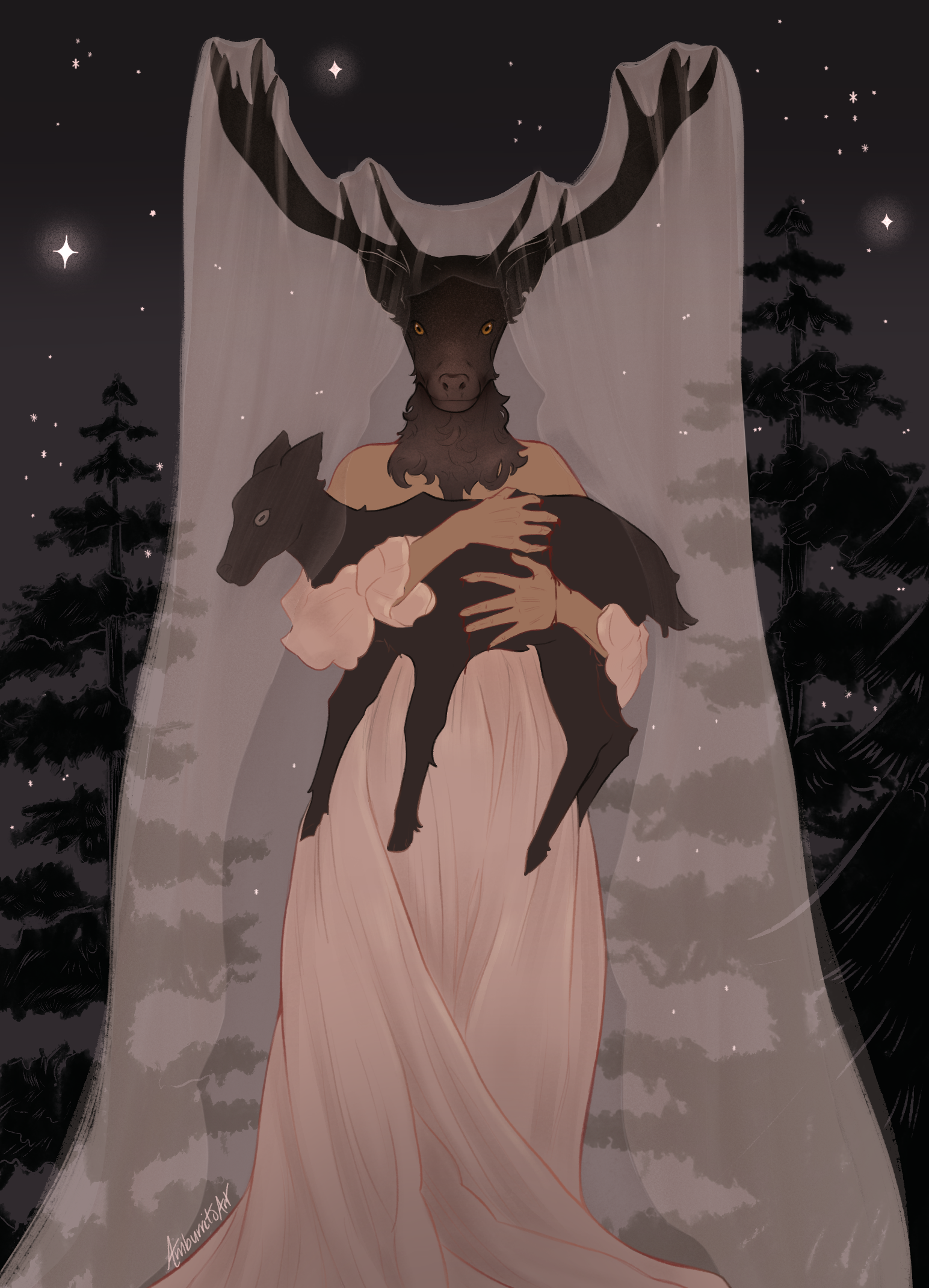 Elk-Headed Woman, for 'The Only Good Indians' by Stephen Graham Jones