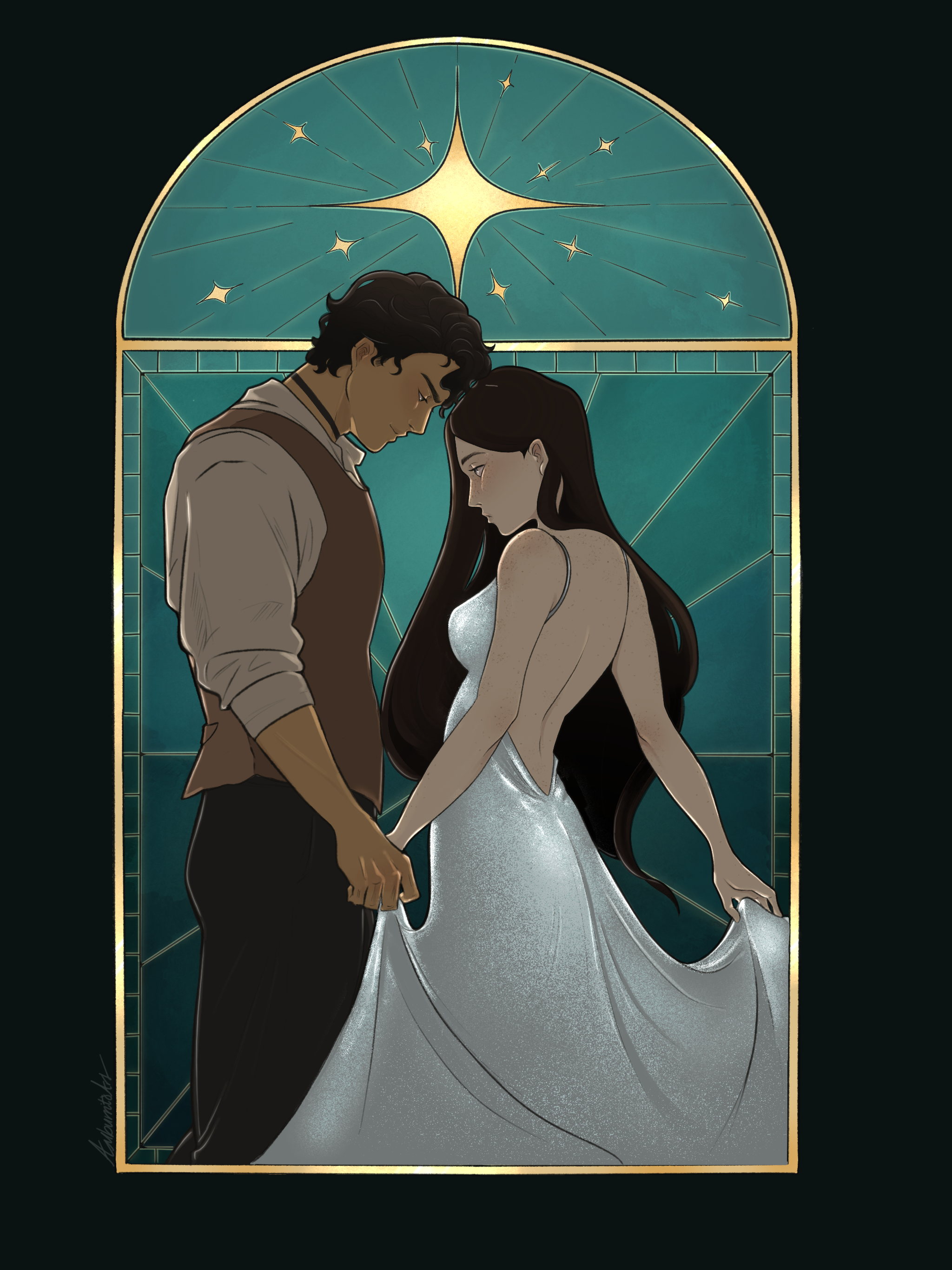 Kassiel and Alora, for 'When the Stars Were Devoured' by Stephanie Blair