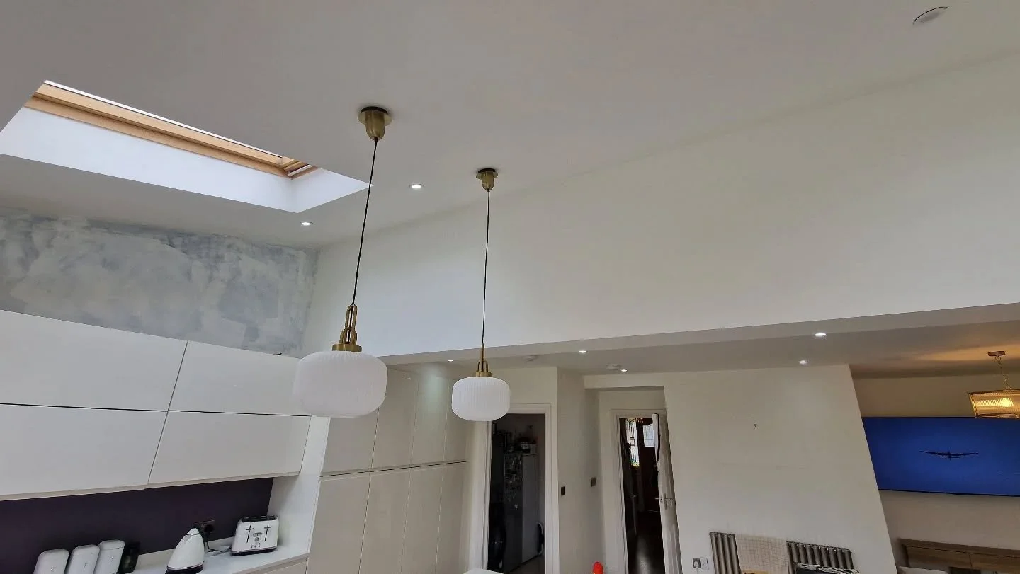 Just installed these elegant pendant lights over the kitchen island &mdash; bringing a touch of style and warmth to the kitchen space!