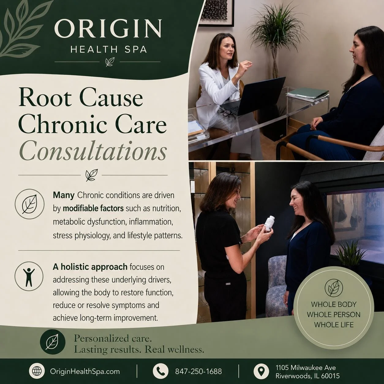 Root cause healing starts with understanding the &ldquo;why&rdquo; behind your symptoms. 🌿

Many chronic conditions are influenced by modifiable factors such as nutrition, metabolic dysfunction, inflammation, stress physiology, and lifestyle pattern