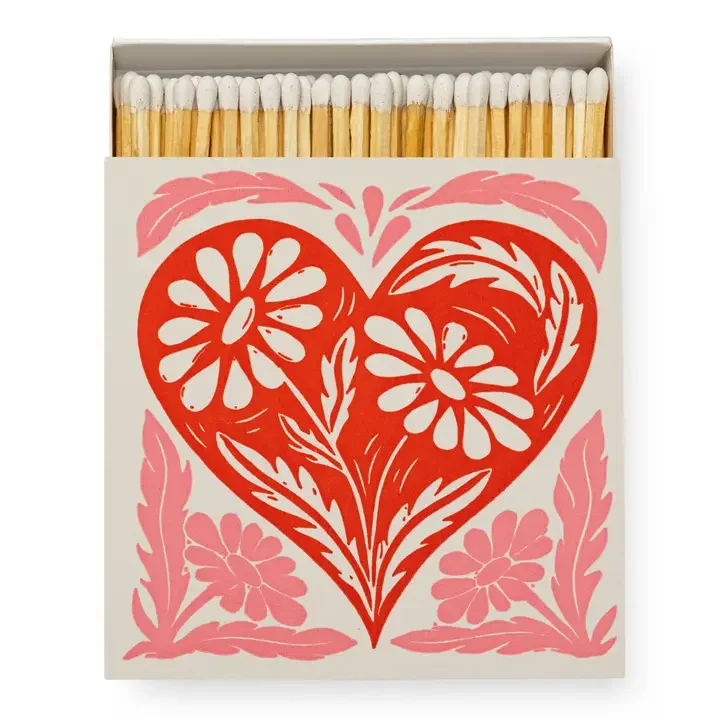 Heart with Flowers Matches