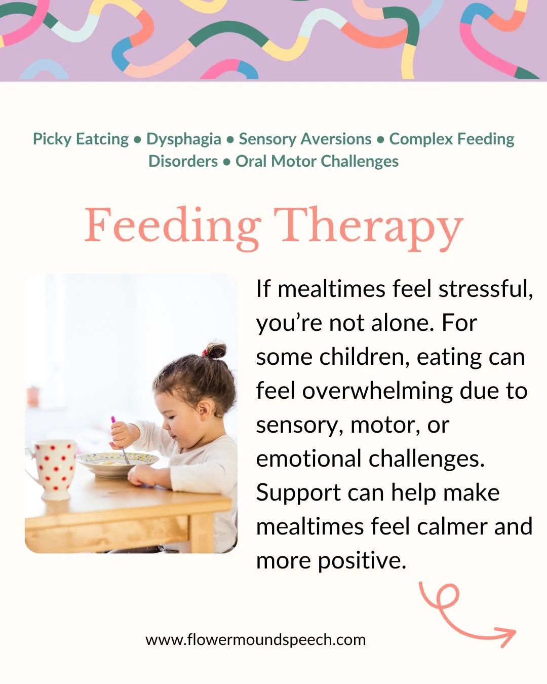 Mealtimes shouldn&rsquo;t feel stressful 🤍

If your child struggles with certain textures, avoids foods, or becomes overwhelmed at the table, you&rsquo;re not alone.

For some children, eating is more than picky behavior &mdash; it can be connected 