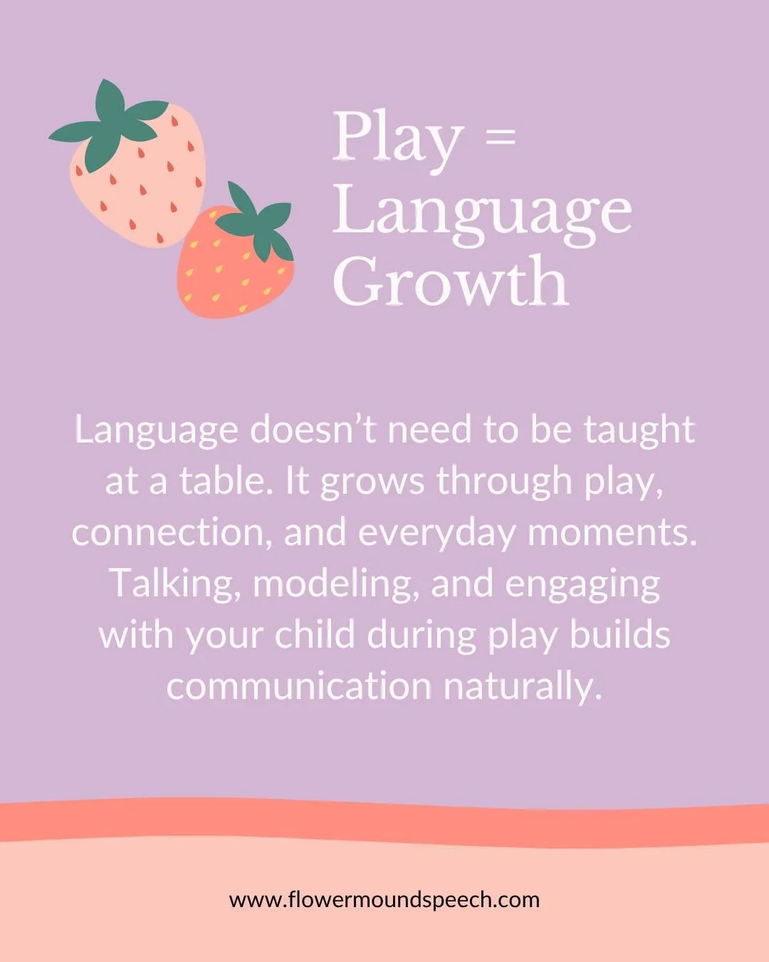 Play is where language grows 🧸

You don&rsquo;t need flashcards or structured lessons to support your child&rsquo;s speech.

Language builds through everyday moments &mdash; playing, exploring, laughing, and connecting.

Talk about what you&rsquo;re