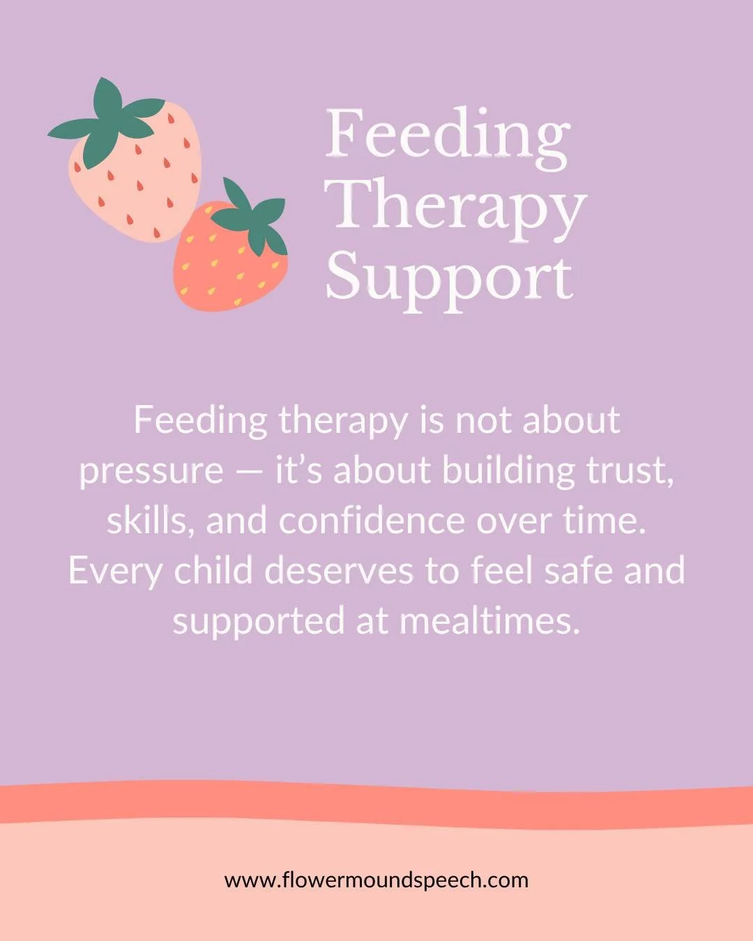 Feeding therapy isn&rsquo;t about pressure 🤍

It&rsquo;s about helping your child feel safe, supported, and confident around food.

For children who struggle with textures, variety, or anxiety at mealtimes, therapy focuses on building trust and skil