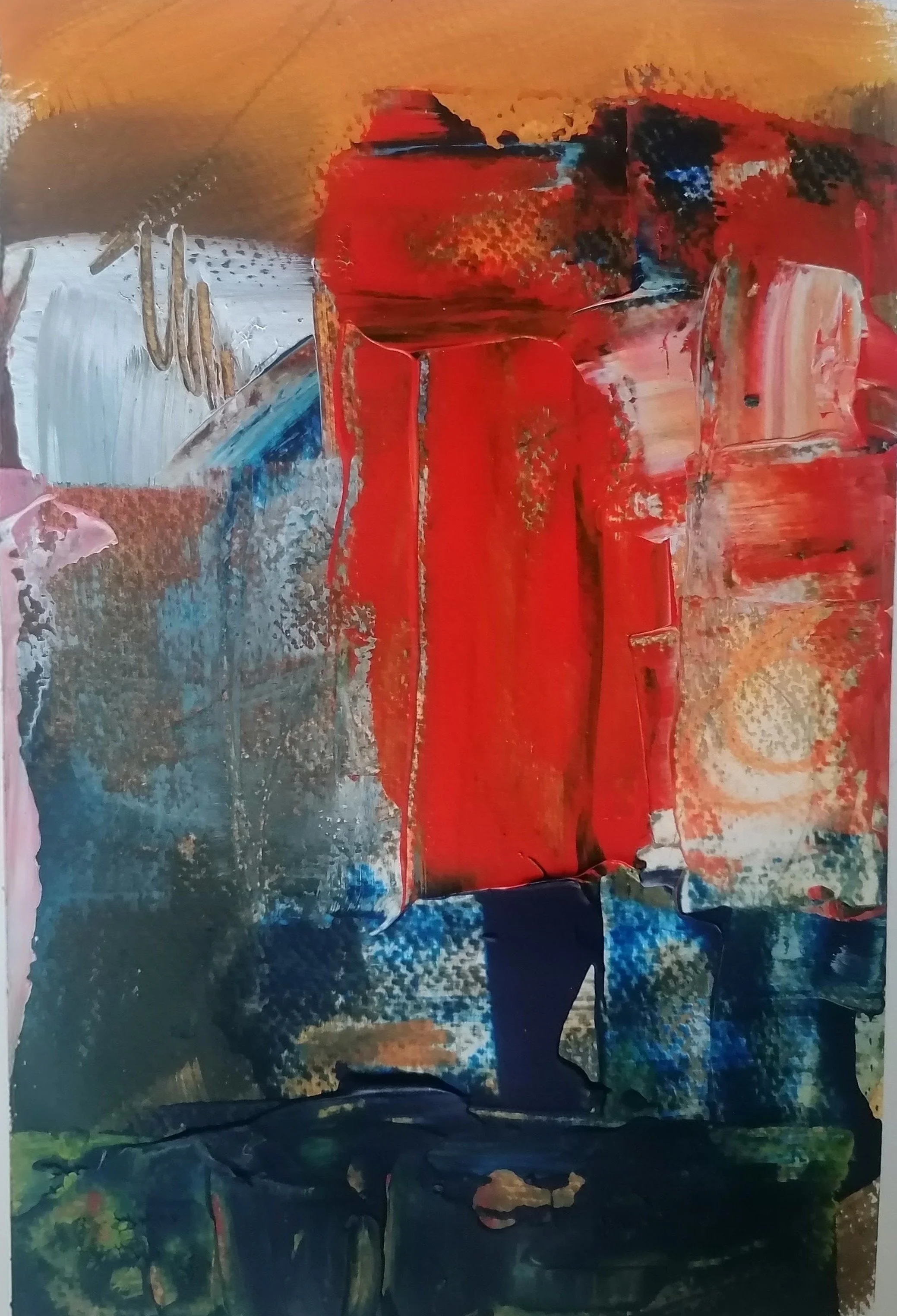 Covering You, 2025, mixed media acrylic on paper - 18.4 x 27.1 cm