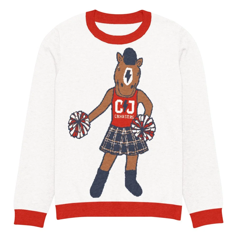 CJA mascot knit crew sweater