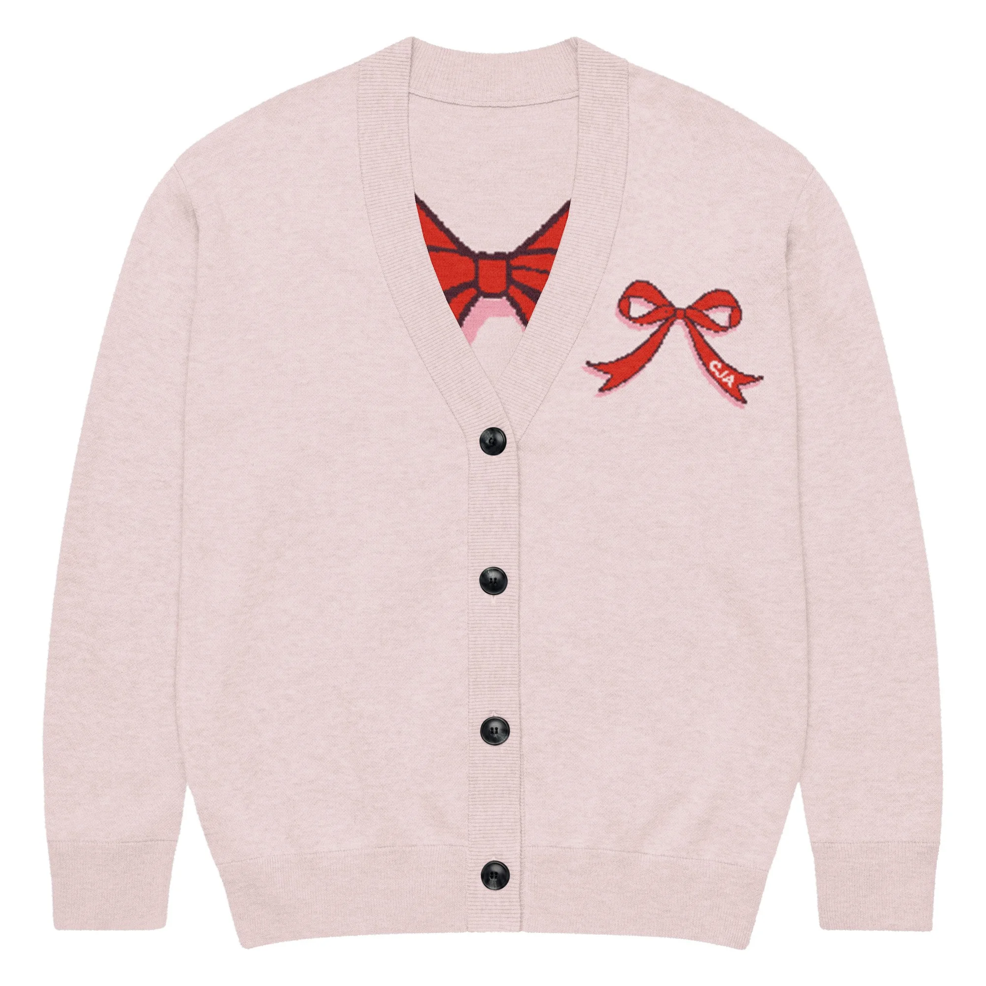 CJA bow knit cardigan