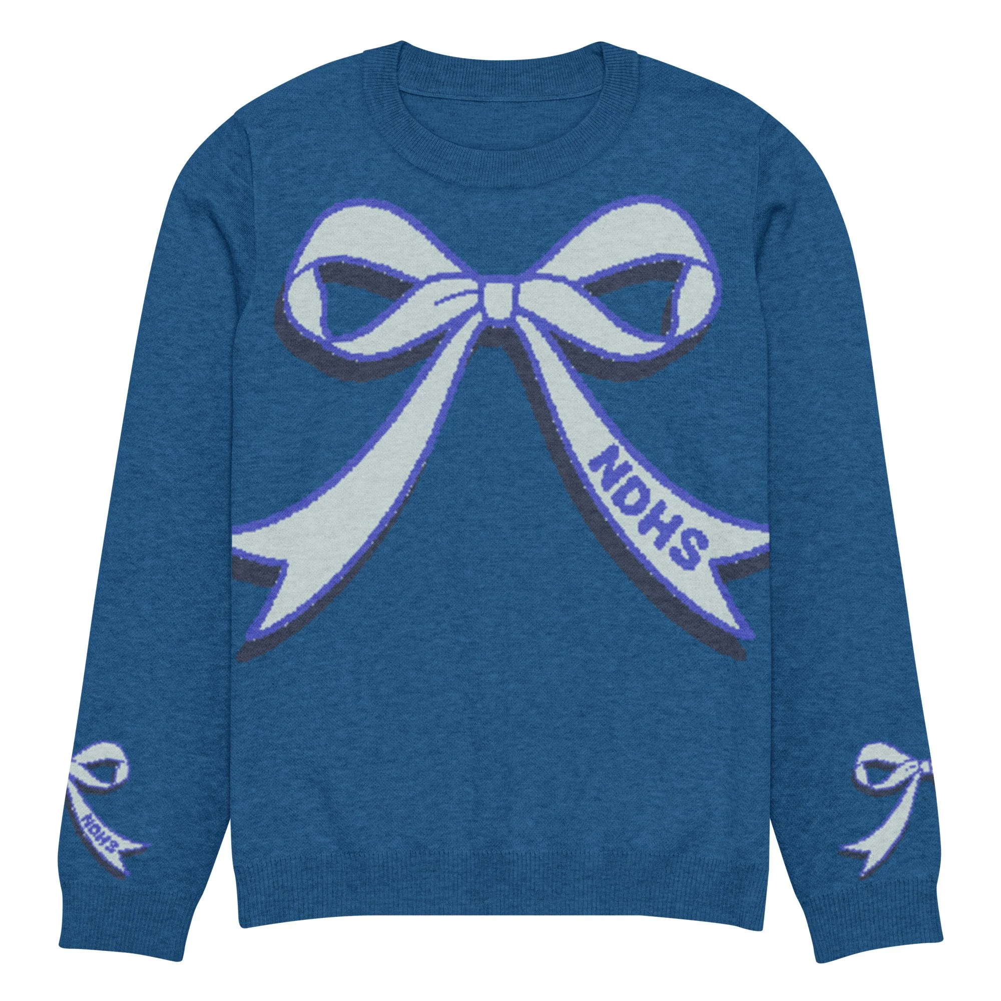 NDHS bow knit crew sweater