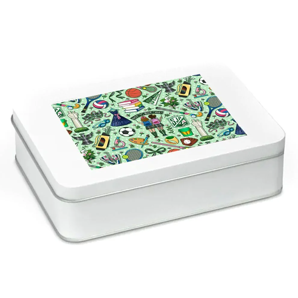 SJA jigsaw puzzle with tin