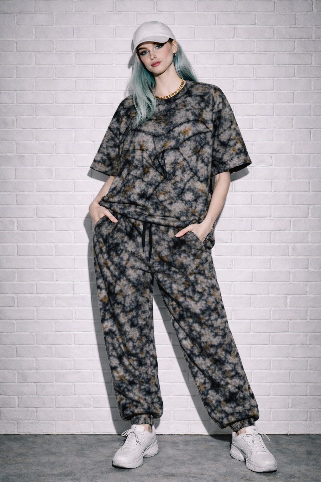 ABSTRACT CAMO CREWNECK AND JOGGER CO-ORD SET